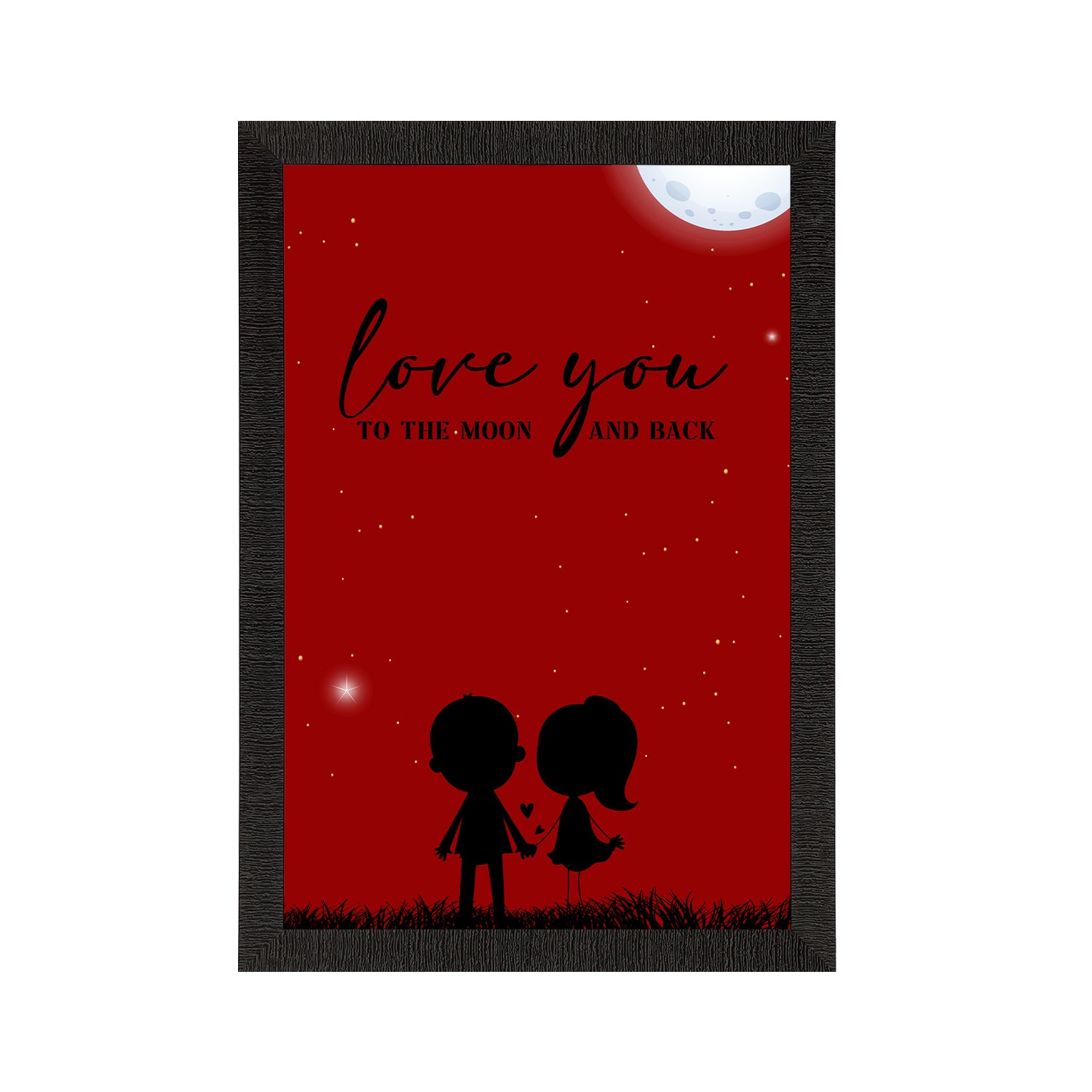 "Love you to the moon and Back" Love Theme Satin Matt Texture UV Art Painting
