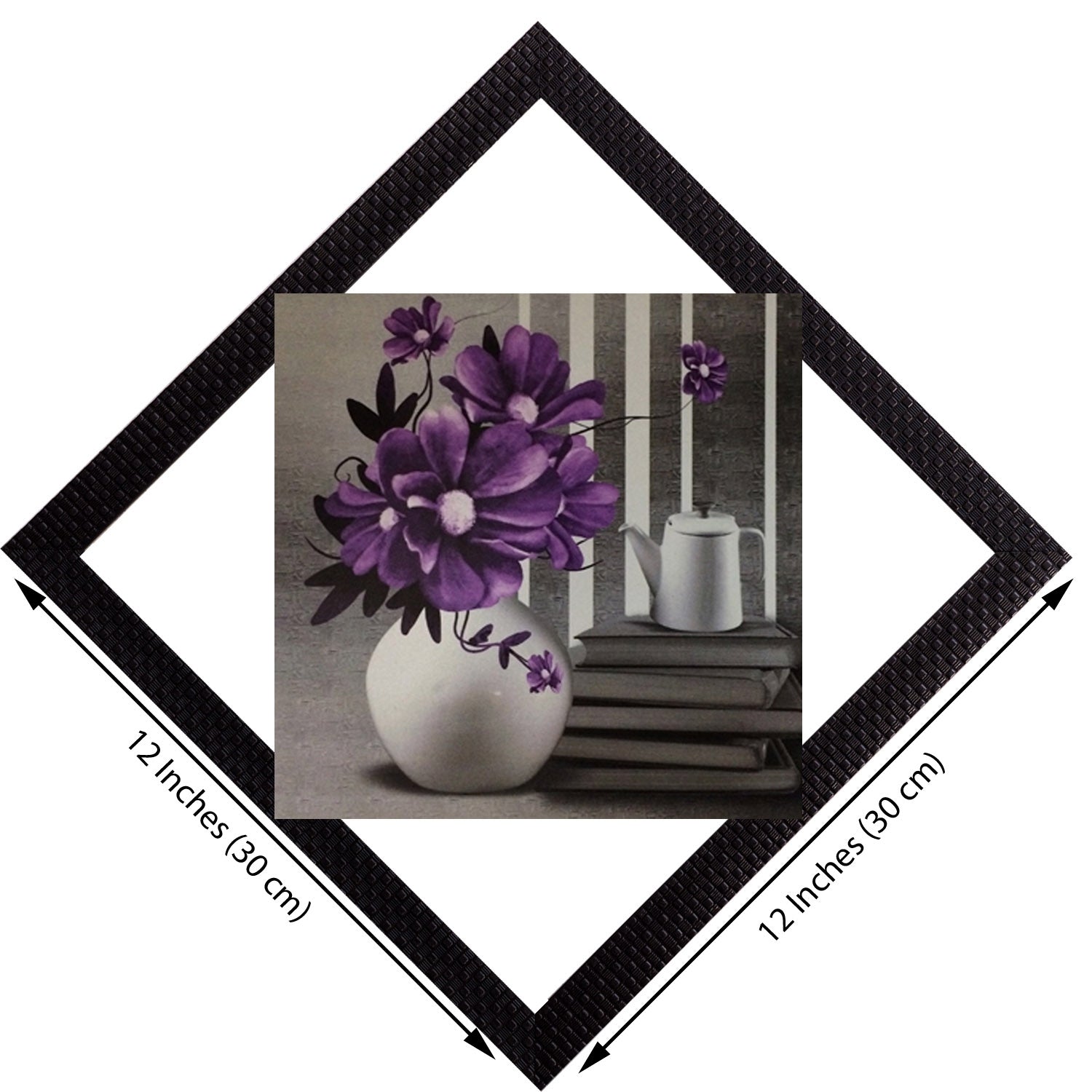 Vase & Purple Flowers Satin Matt Texture UV Art Painting 2
