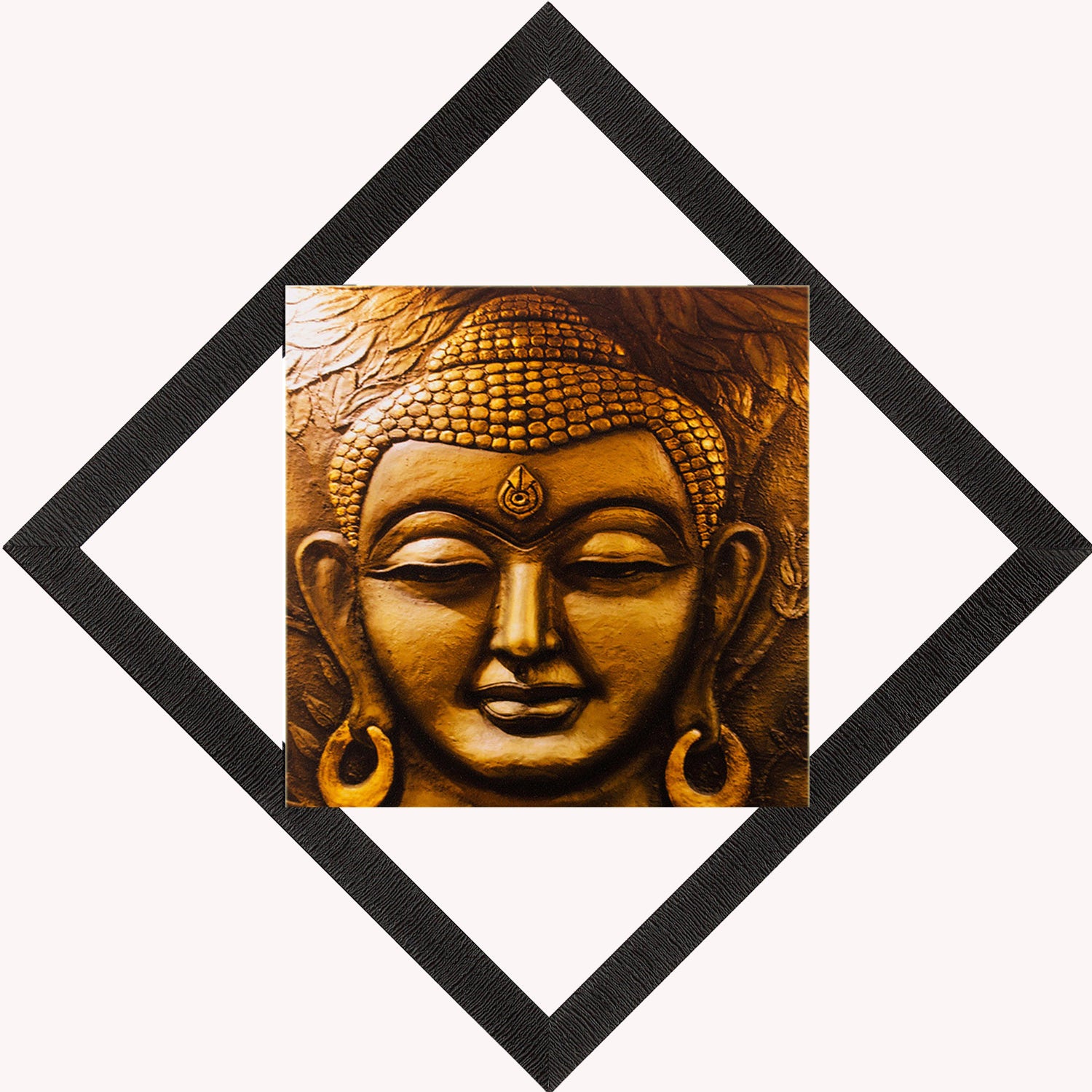 Face Of Lord Buddha Painting Digital Printed Religious Wall Art