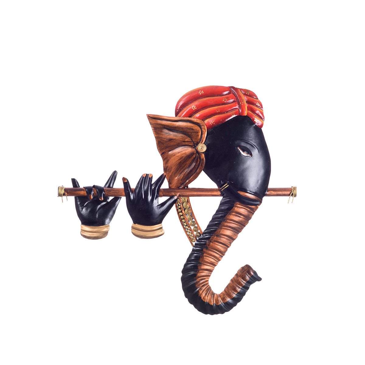 Wrought Iron Bansuri Ganesha Wall Hanging eCraftIndia Online