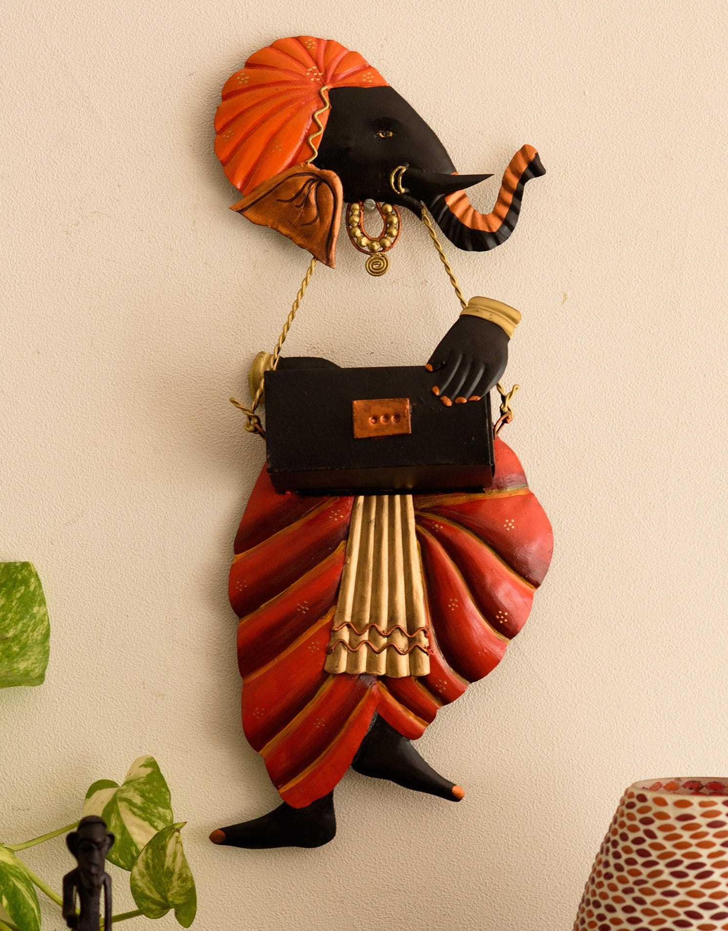 Lord Ganesha Playing Harmonium Wall Hanging 1