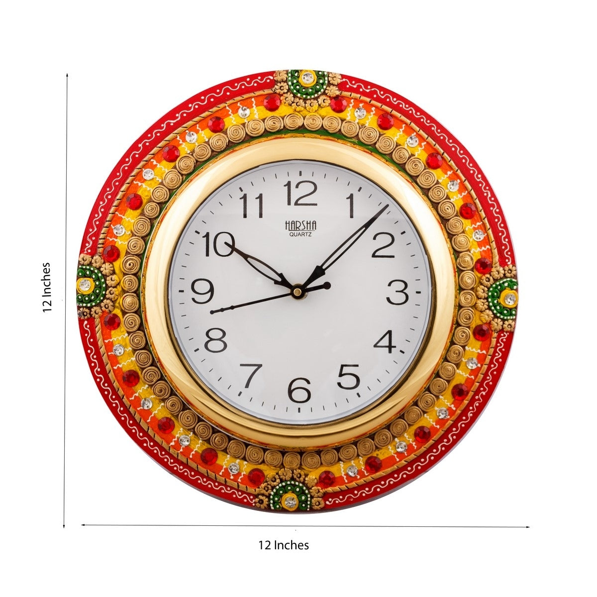 Fine Crafted Elegant Papier-Mache Wooden Handcrafted Wall Clock 2