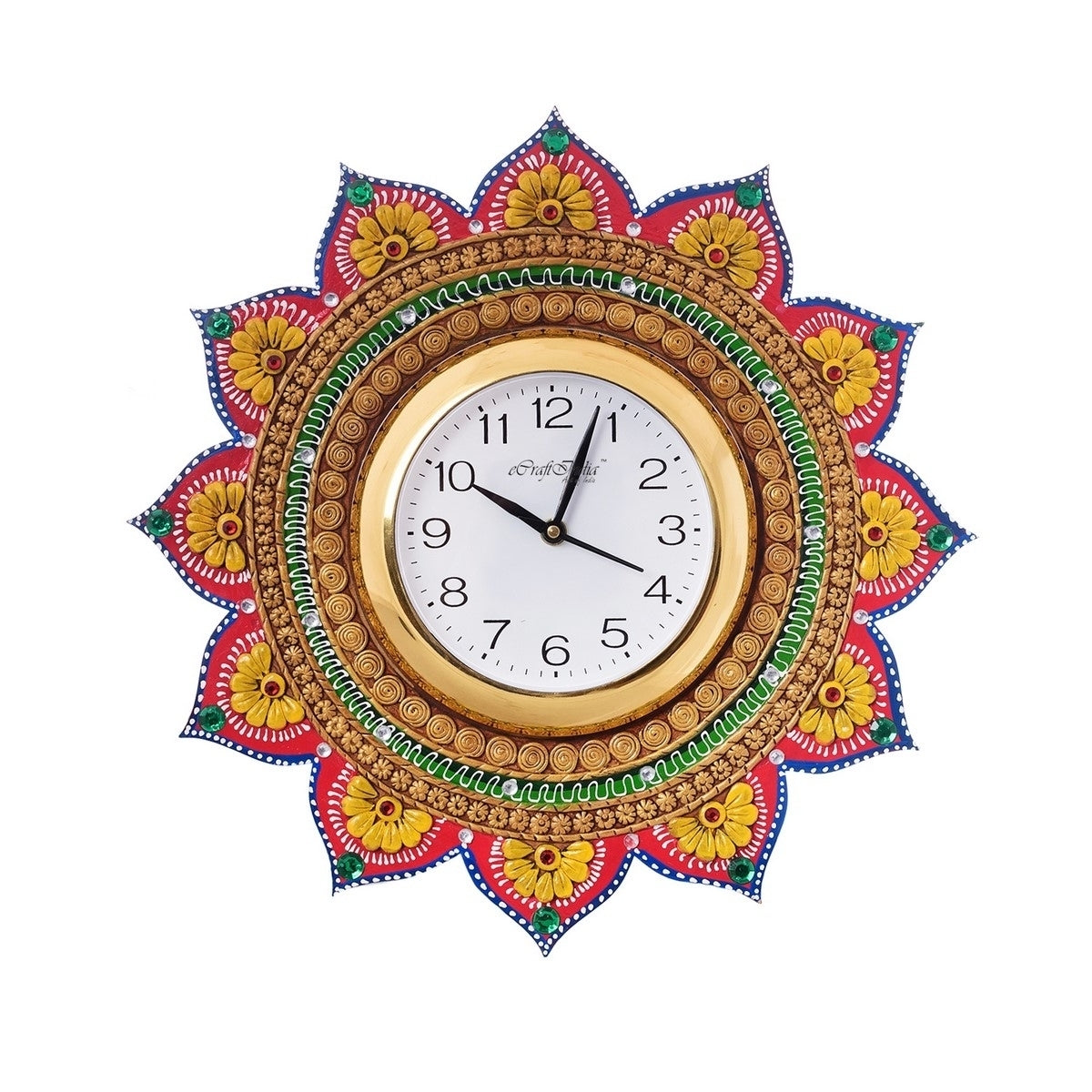Sublime and Decorative Papier-Mache Wooden Handcrafted Wall Clock