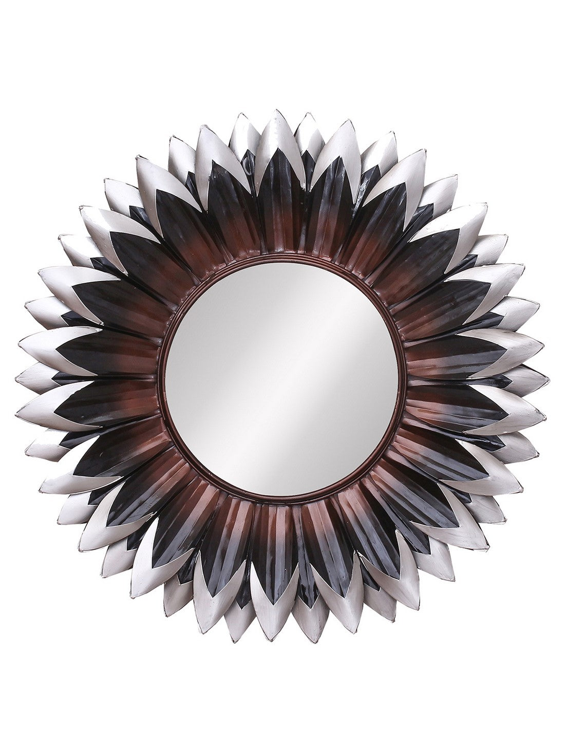 Brown, Black and Grey Decorative Metal Handcarved Wall Mirror 1