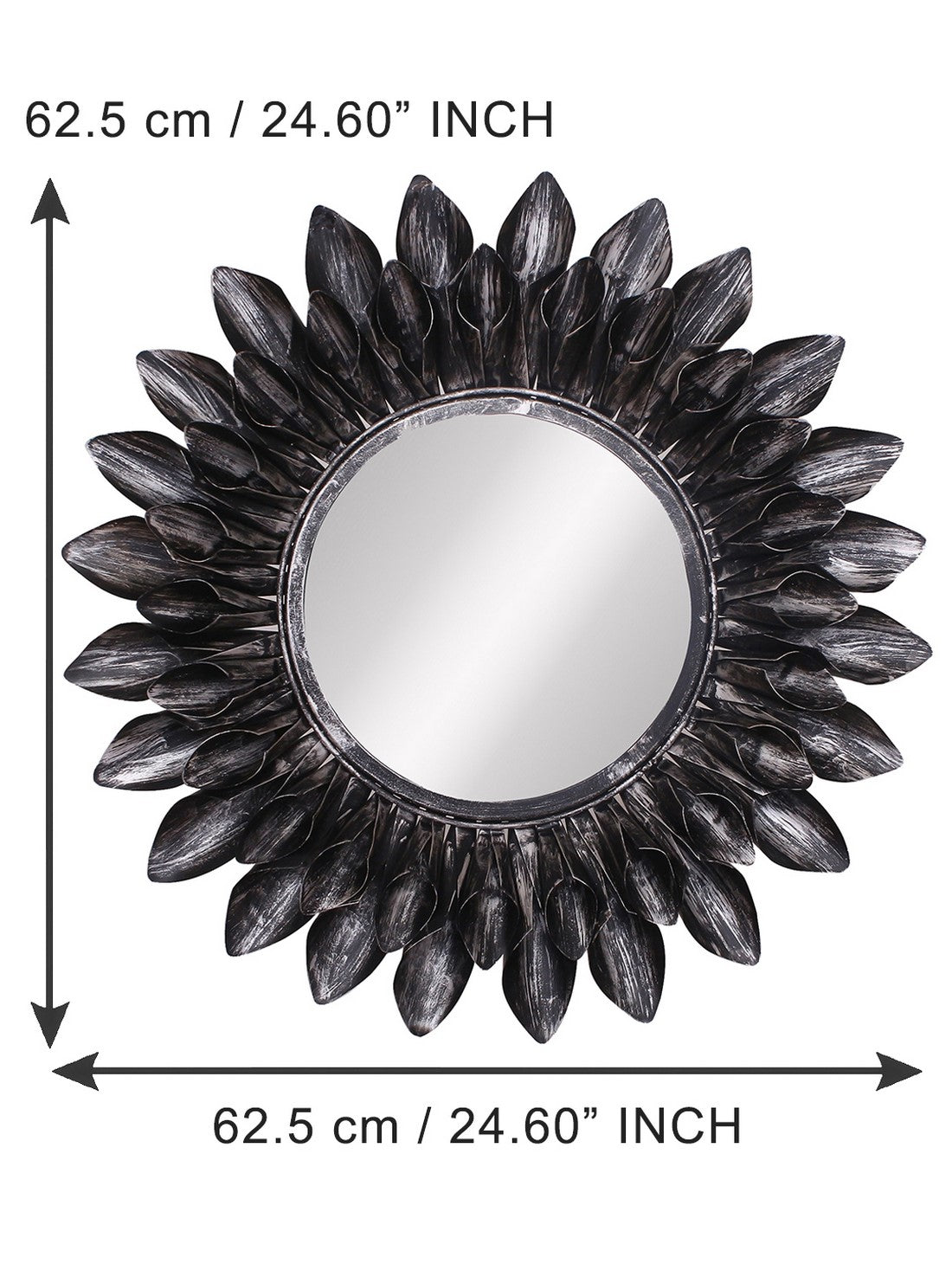 Black Decorative Metal Handcarved Wall Mirror 2