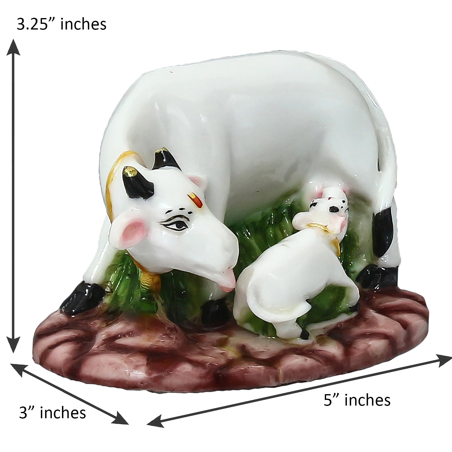 Polyresin White Cow and Calf Statue 2