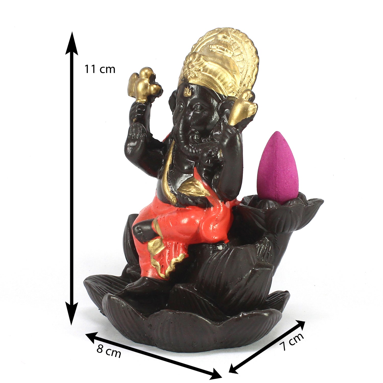 Lord Ganesha Idol Smoke Backflow Cone Incense Holder Decorative Showpiece 2