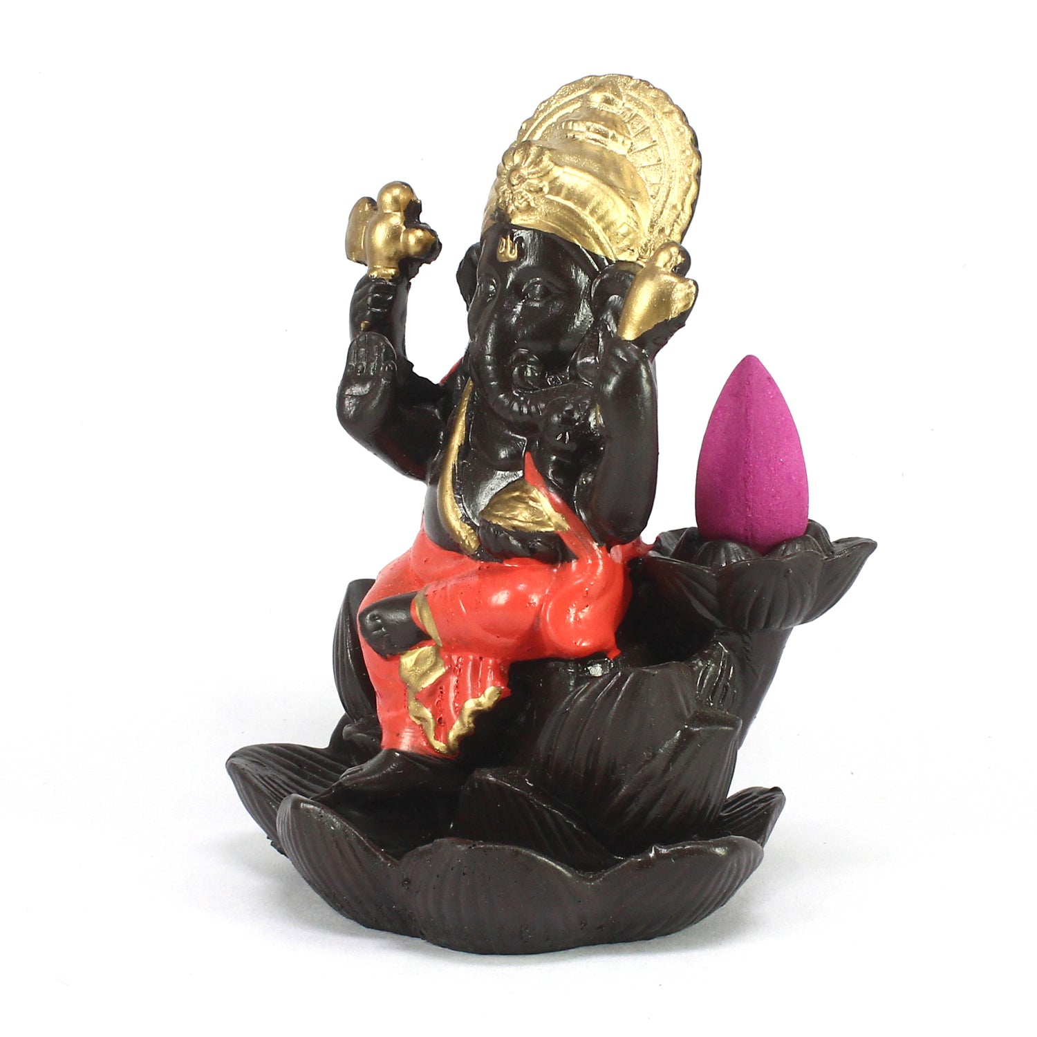 Lord Ganesha Idol Smoke Backflow Cone Incense Holder Decorative Showpiece 4