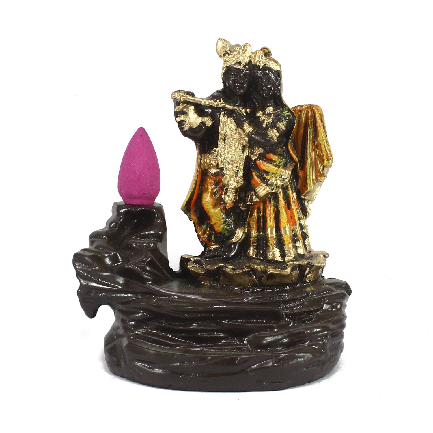 Radha Krishna Idol Smoke Backflow Cone Incense Holder Decorative Showpiece 1
