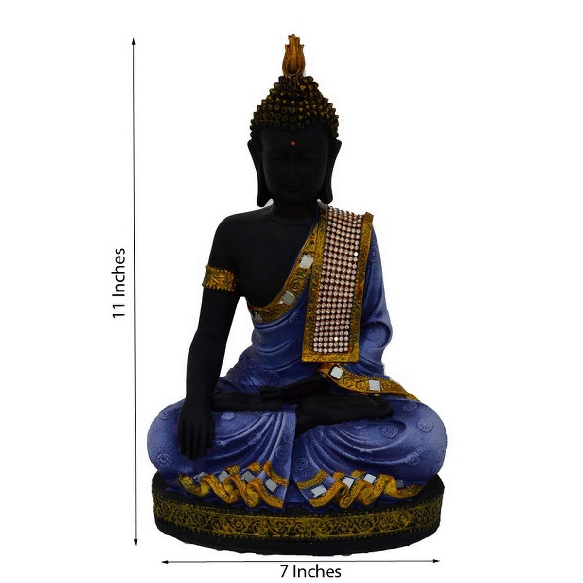 Polyresin Meditating Lord Buddha - Purple 1