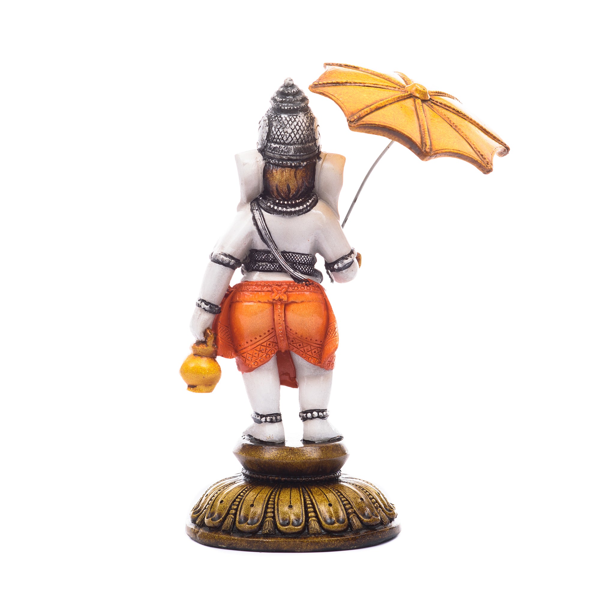 Handcrafted Polyresin Standing Lord Ganesha Idol Holding Umbrella 4