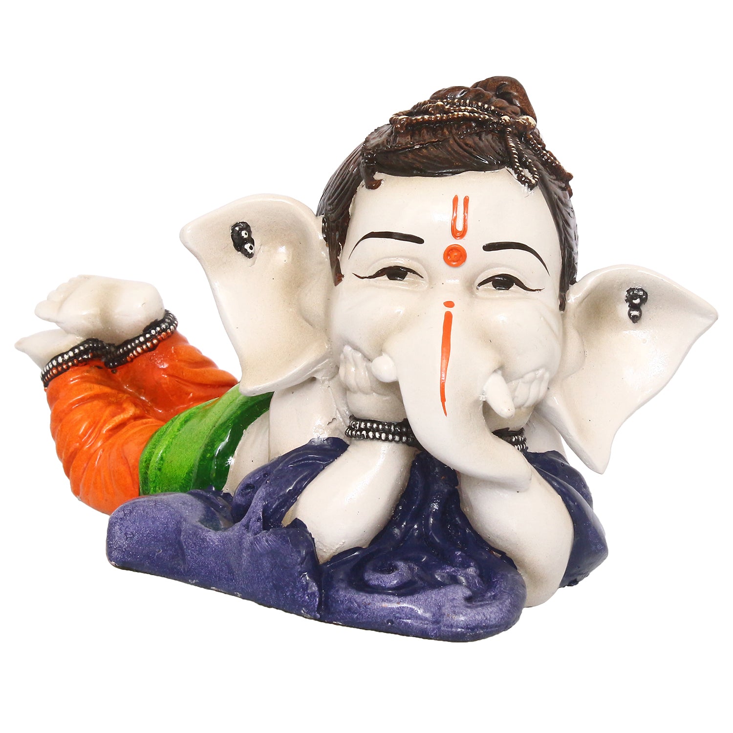 Handcrafted Polyresin Resting Lord Ganesha Idol 2