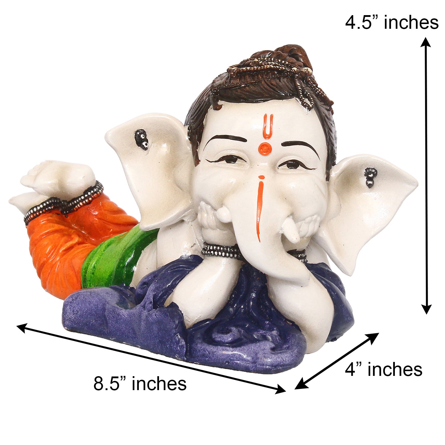 Handcrafted Polyresin Resting Lord Ganesha Idol 3