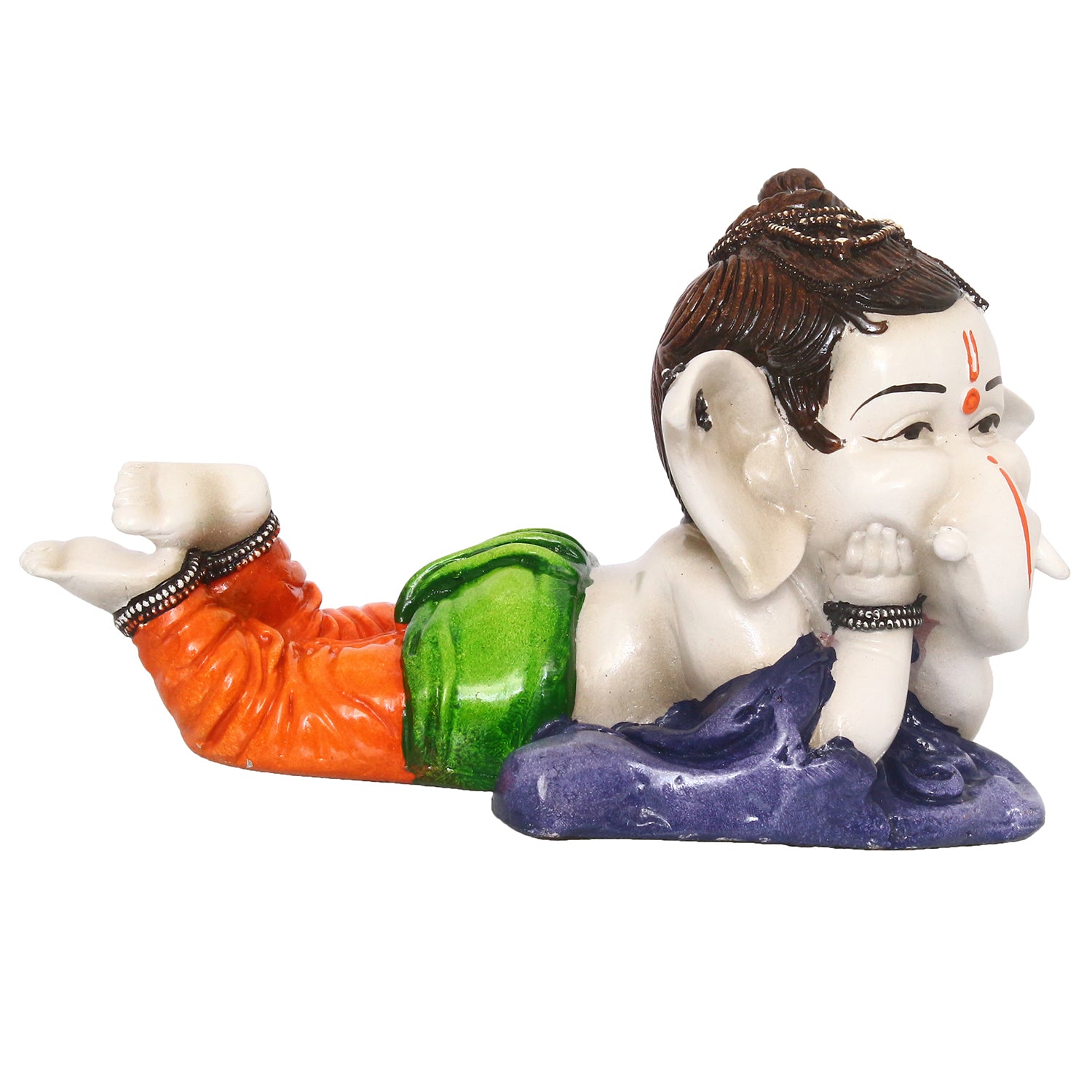 Handcrafted Polyresin Resting Lord Ganesha Idol 4