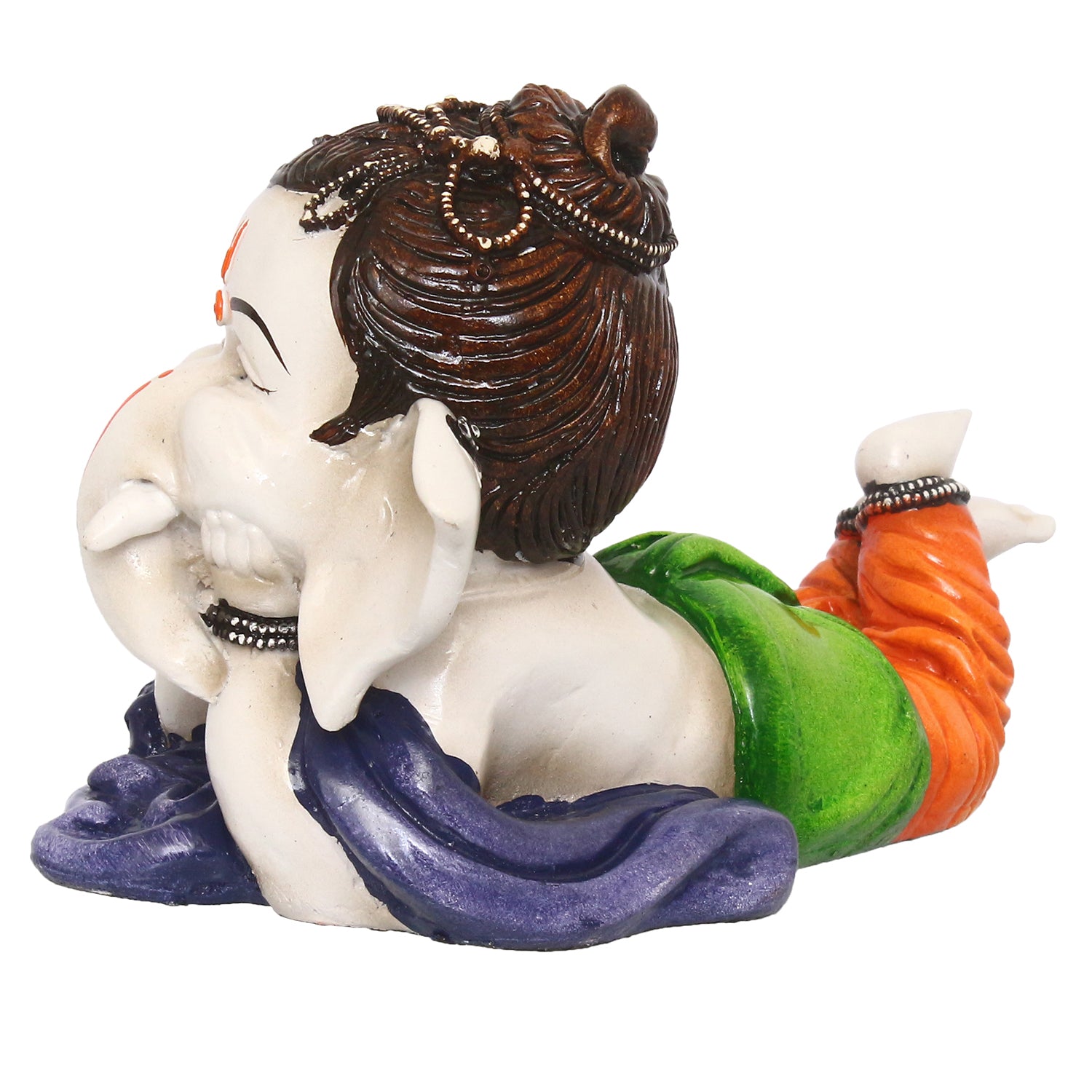 Handcrafted Polyresin Resting Lord Ganesha Idol 5