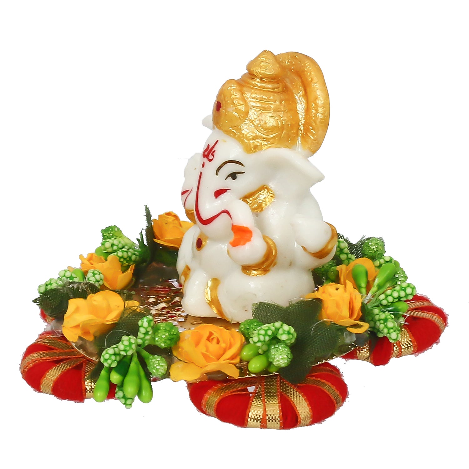 Lord Ganesha Idol On Decorative Handicrafted Plate For Home And Car Dashboard 4