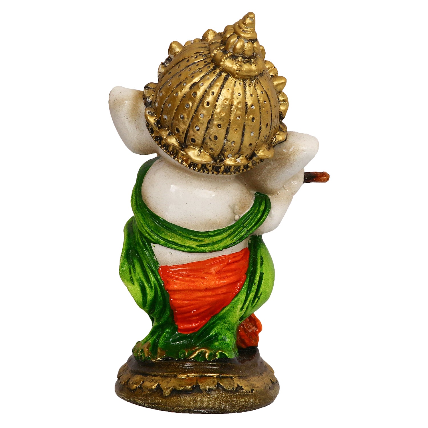 Polyresin Colorful Lord Ganesha Idol Playing Flute 6