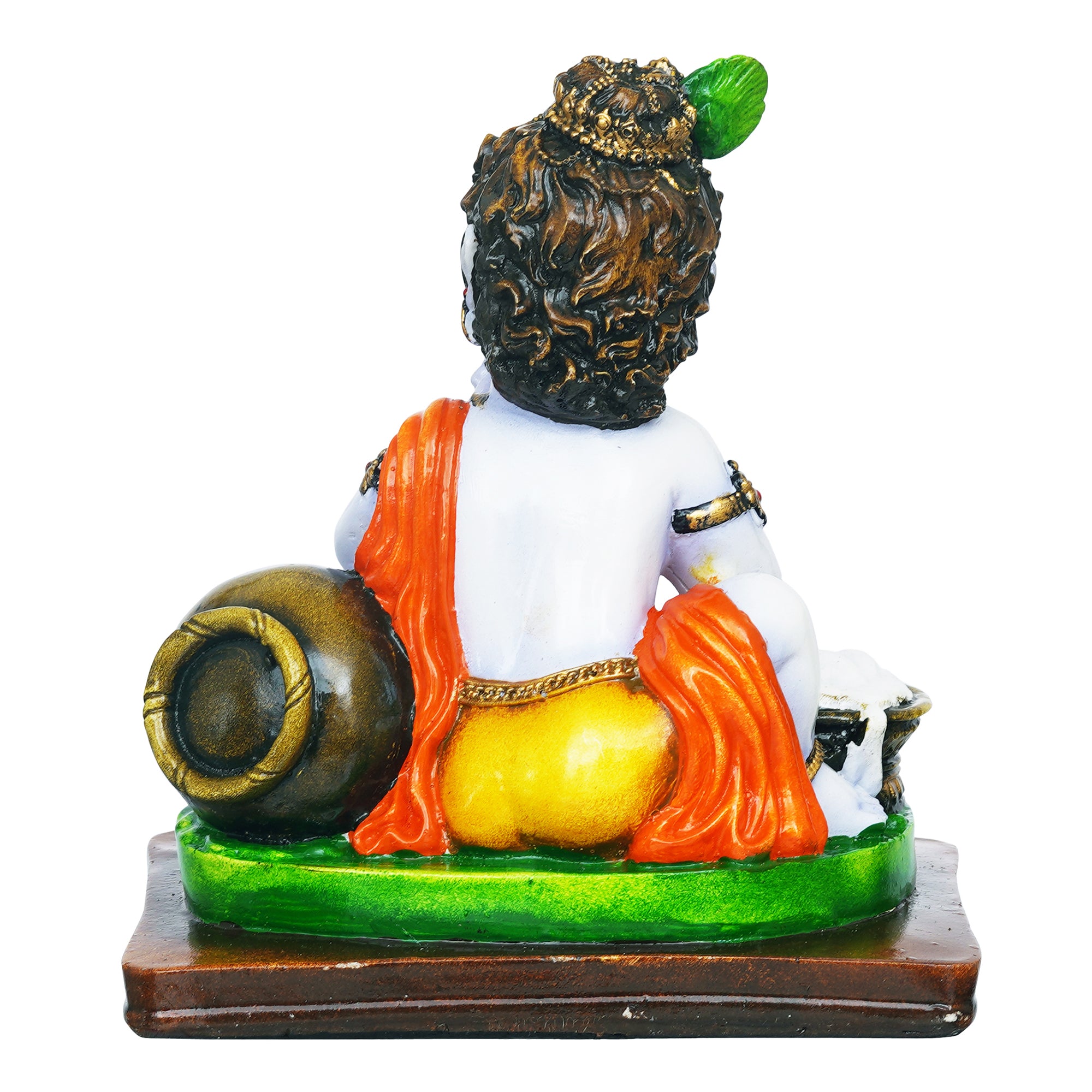 eCraftIndia Polyresin Handcrafted Little Krishna Idol Eating Makhan Decorative Showpiece 8