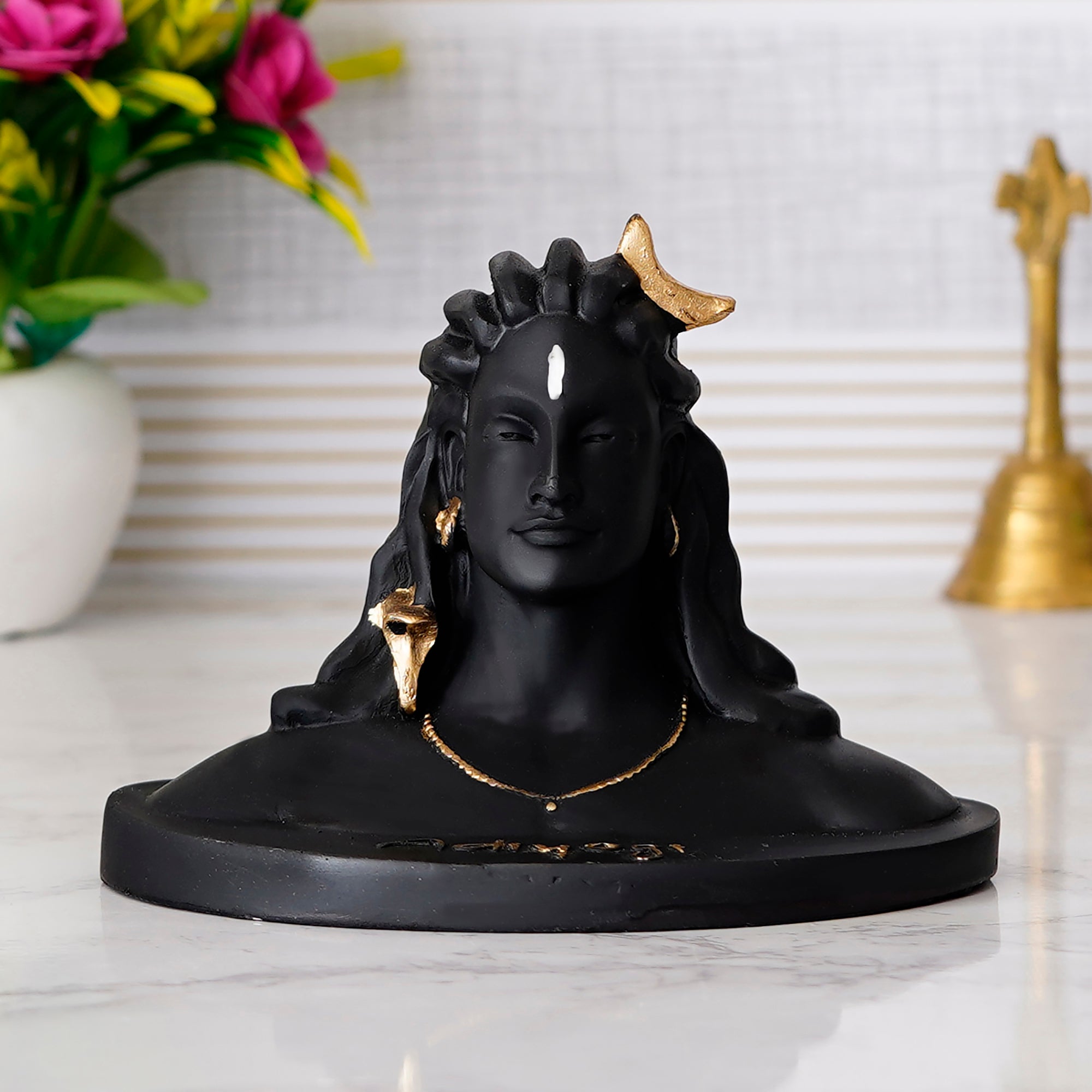 Black Polyresin Handcrafted Adiyogi Lord Shiva Statue 3