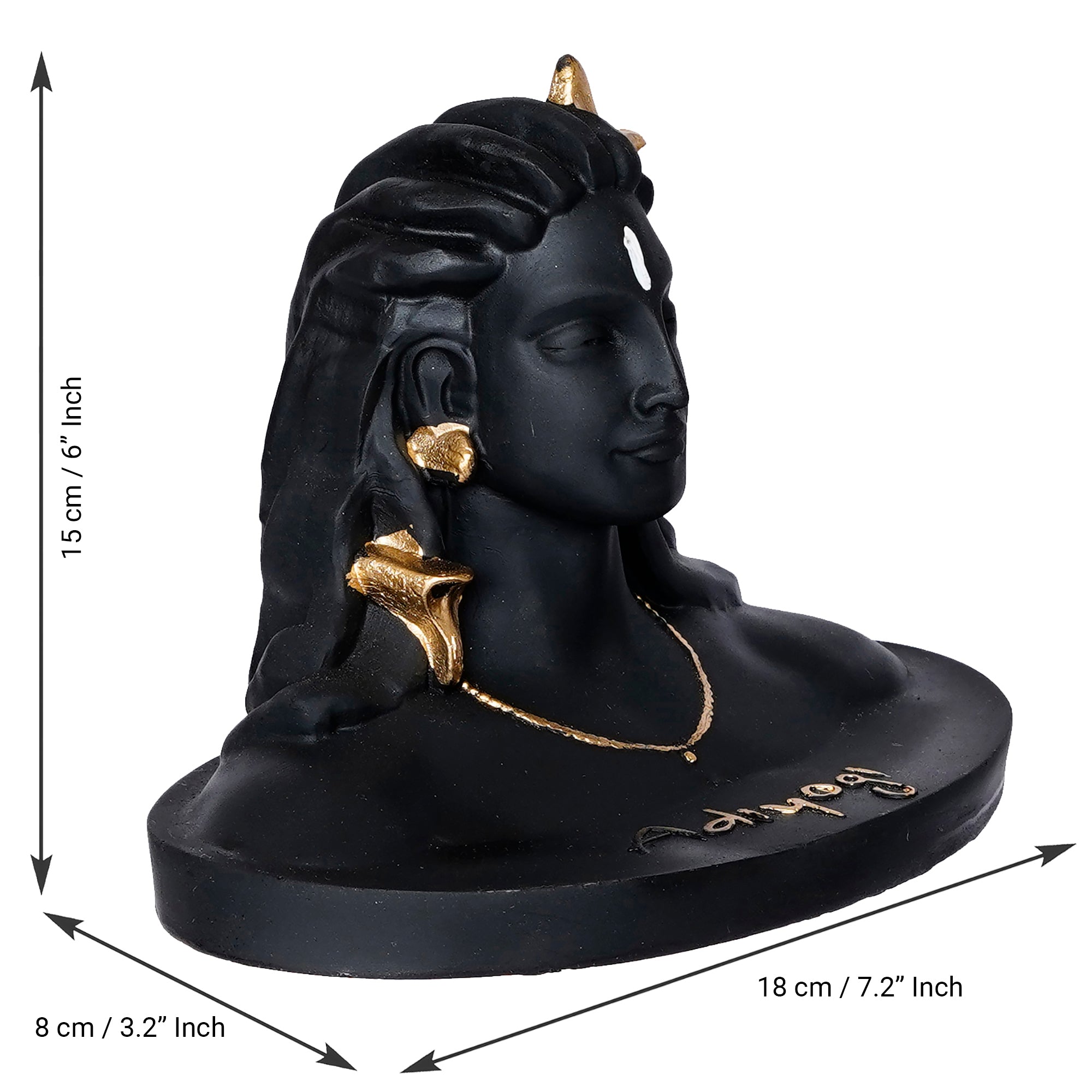 Black Polyresin Handcrafted Adiyogi Lord Shiva Statue 5