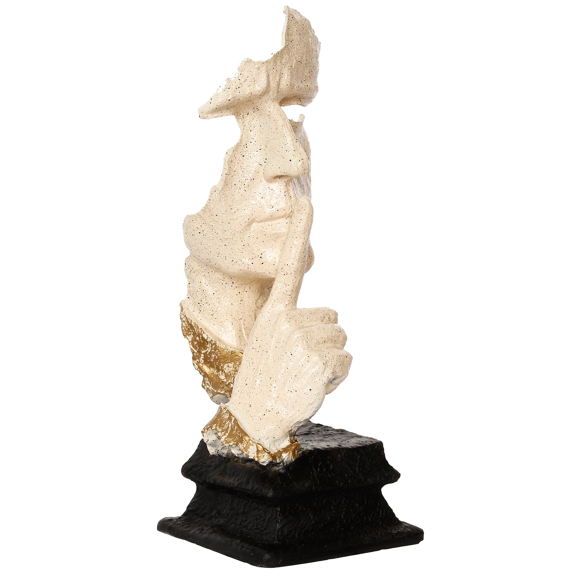 White Polyresin Antique Finish man with finger on lips Handcrafted Decorative Showpiece 5