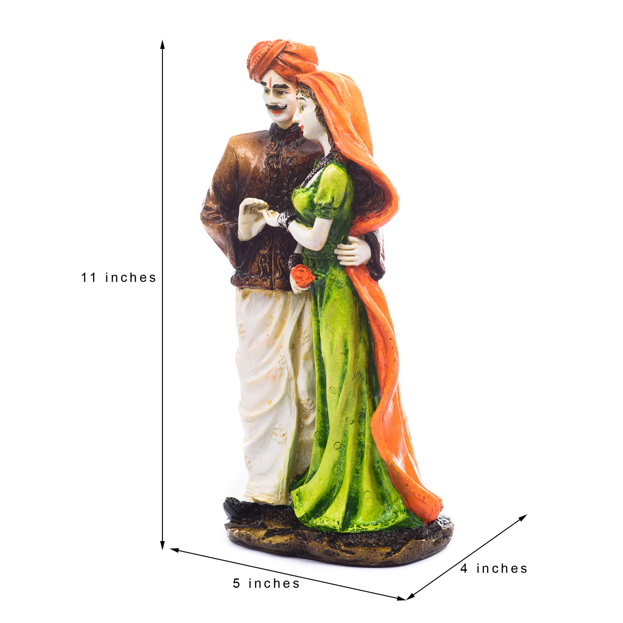 Polyresin Rajasthani Man And Women Statue Handcrafted Human Figurines Decorative Showpiece 1