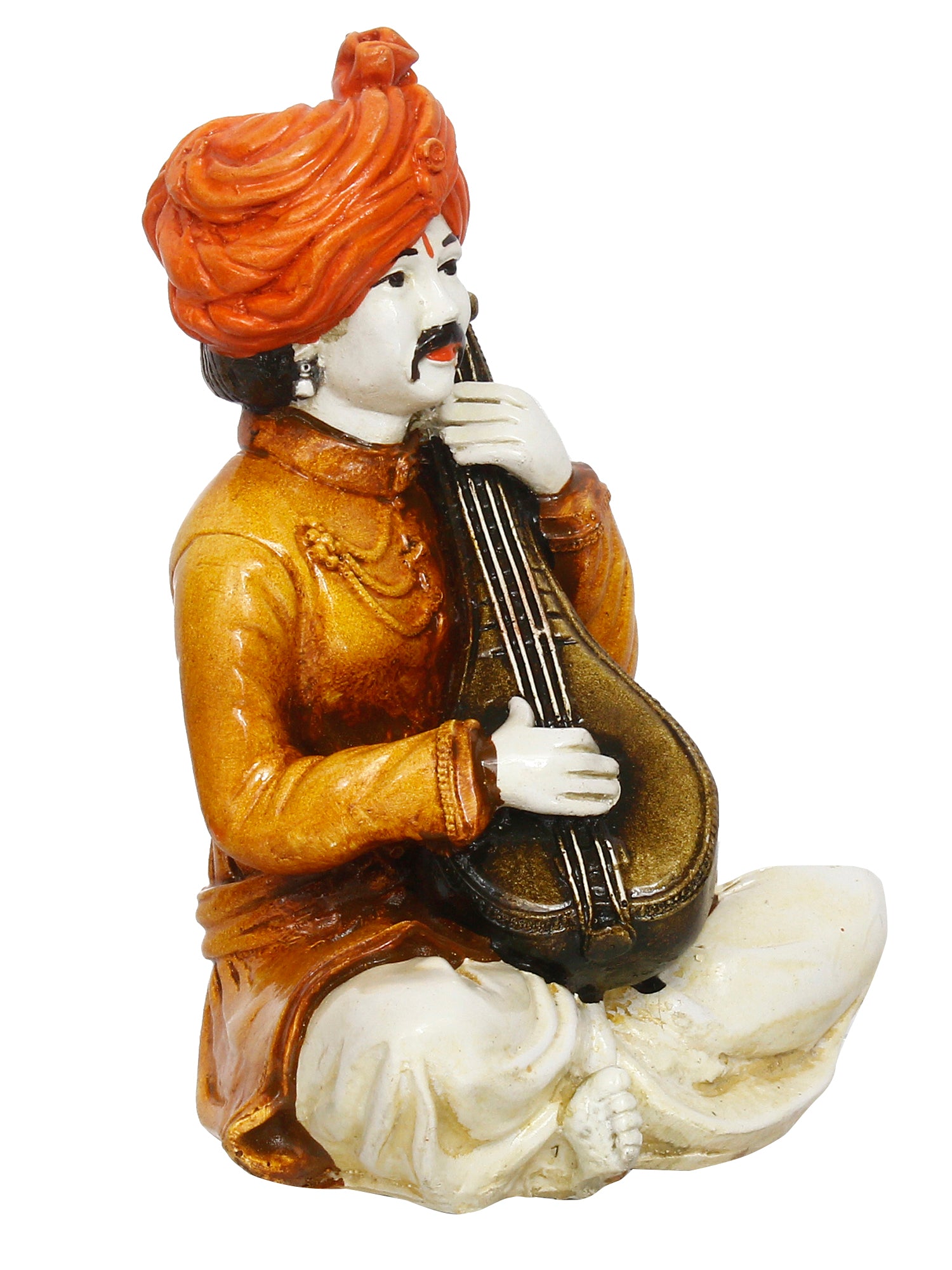 Polyresin Rajasthani Musician Men Statue Playing Sitar Human Figurines Home Decor Showpiece 4