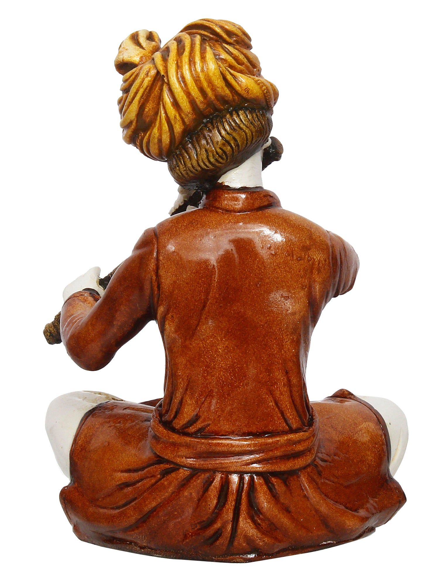 Polyresin Rajasthani Musician Men Statue Playing Flute Human Figurines Home Decor Showpiece 5