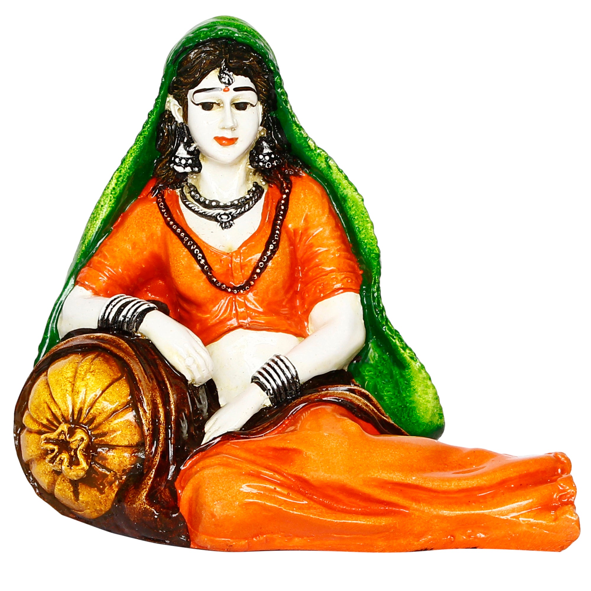Resting Rajasthani Lady Handcrafted Decorative Polyresin Showpiece 2