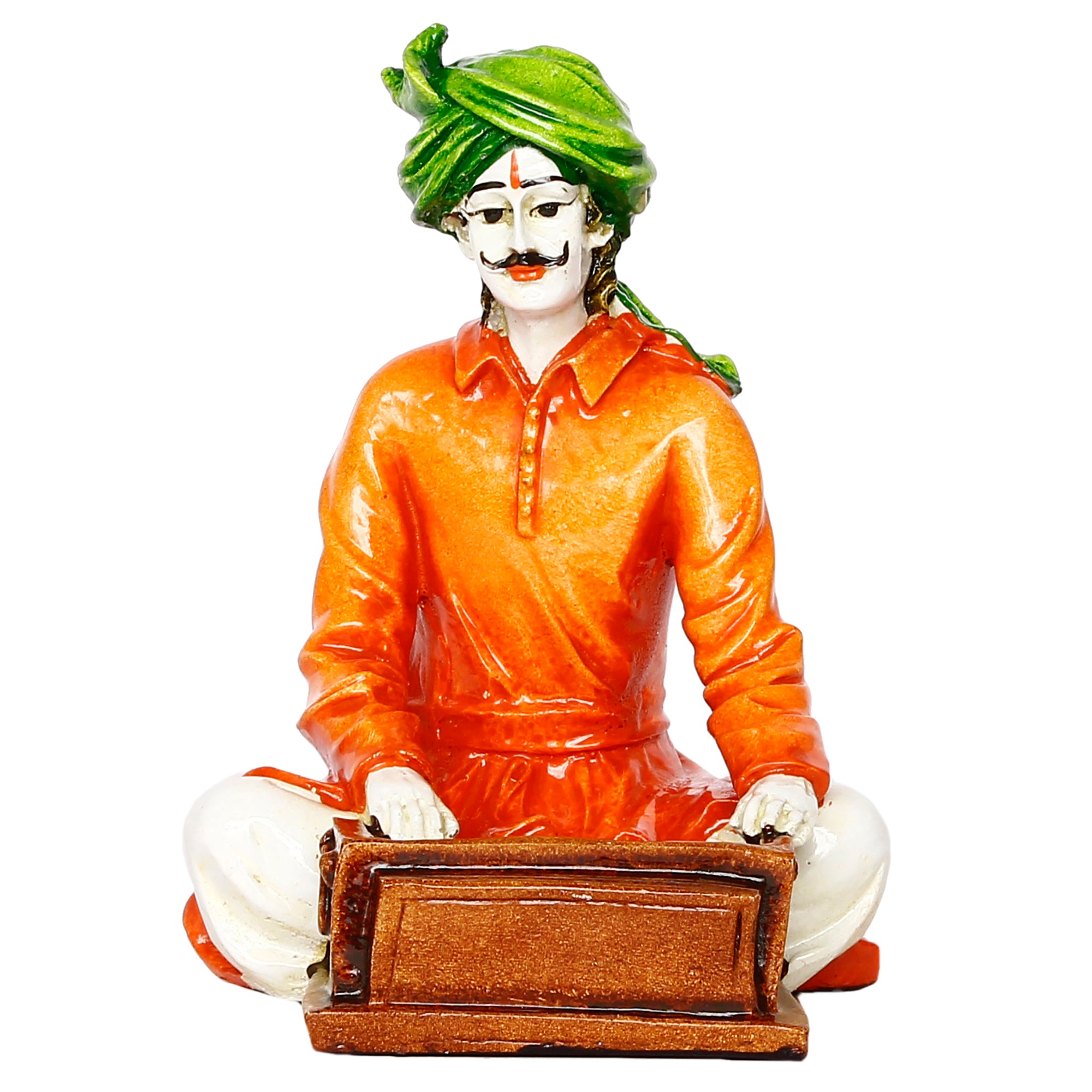 Polyresin Rajasthani Musician Men Statue Playing Harmonium Human Figurines Home Decor Showpiece 3