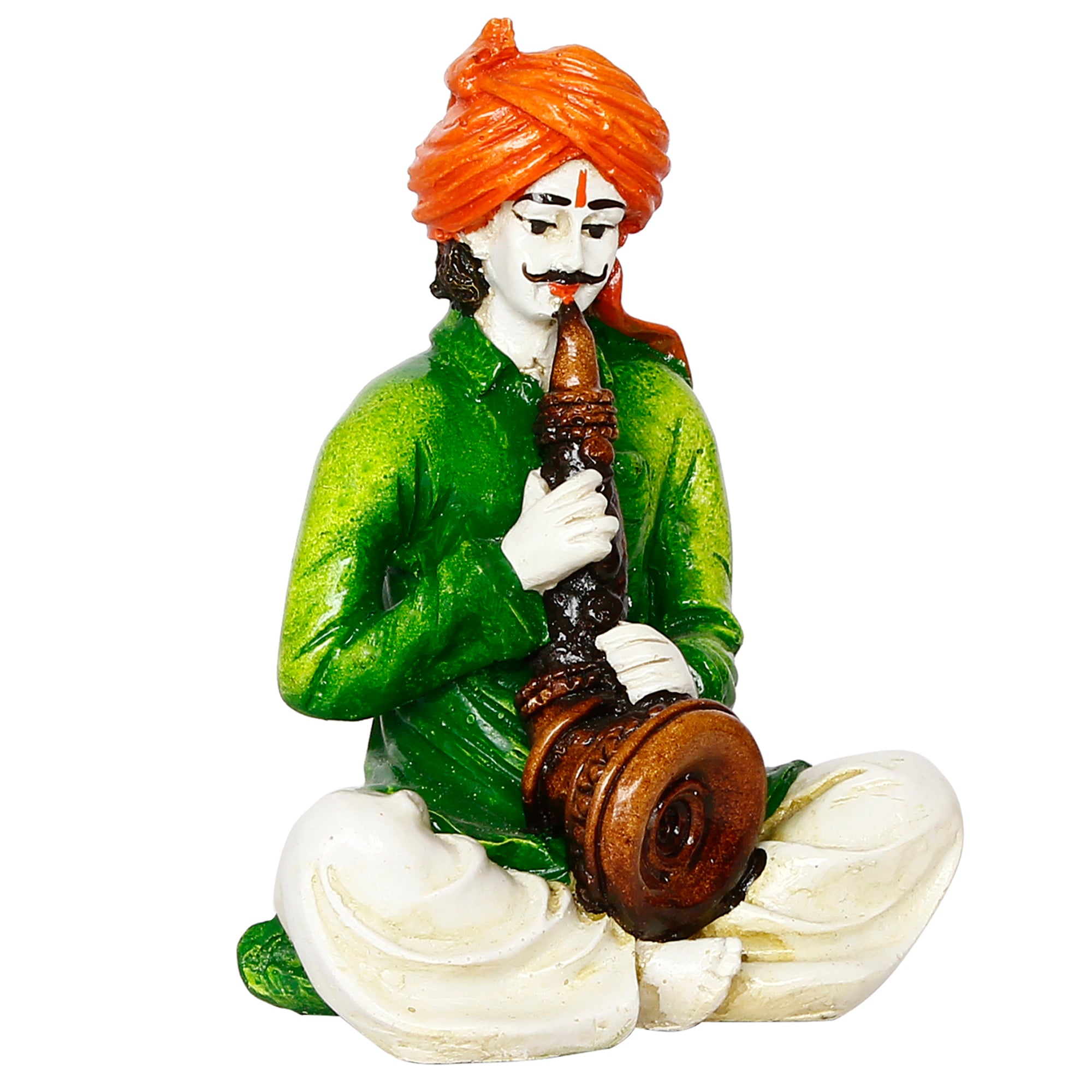 Polyresin Rajasthani Musician Men Statue Playing Musical Instrument Human Figurines Home Decor Showpiece 2