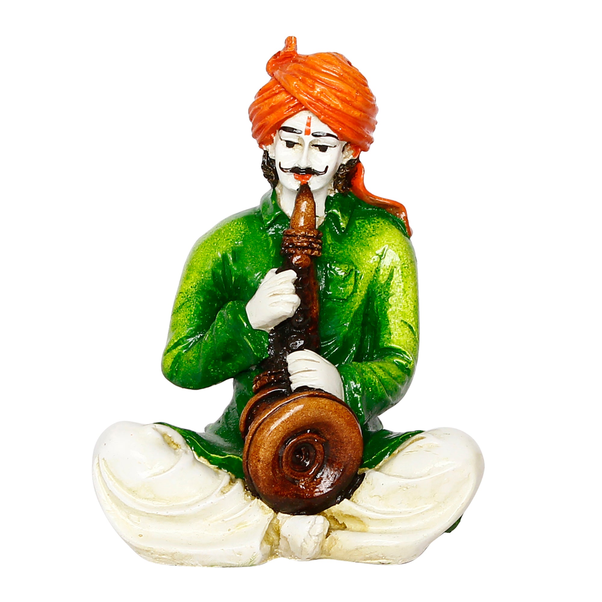 Polyresin Rajasthani Musician Men Statue Playing Musical Instrument Human Figurines Home Decor Showpiece 4