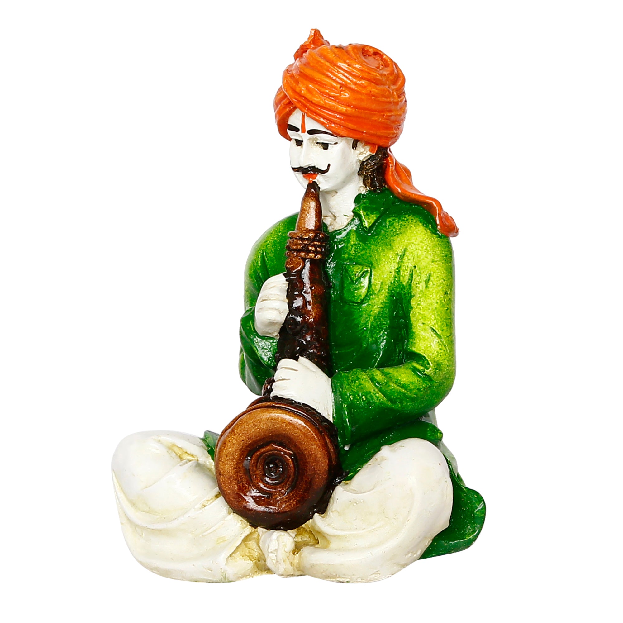 Polyresin Rajasthani Musician Men Statue Playing Musical Instrument Human Figurines Home Decor Showpiece 5
