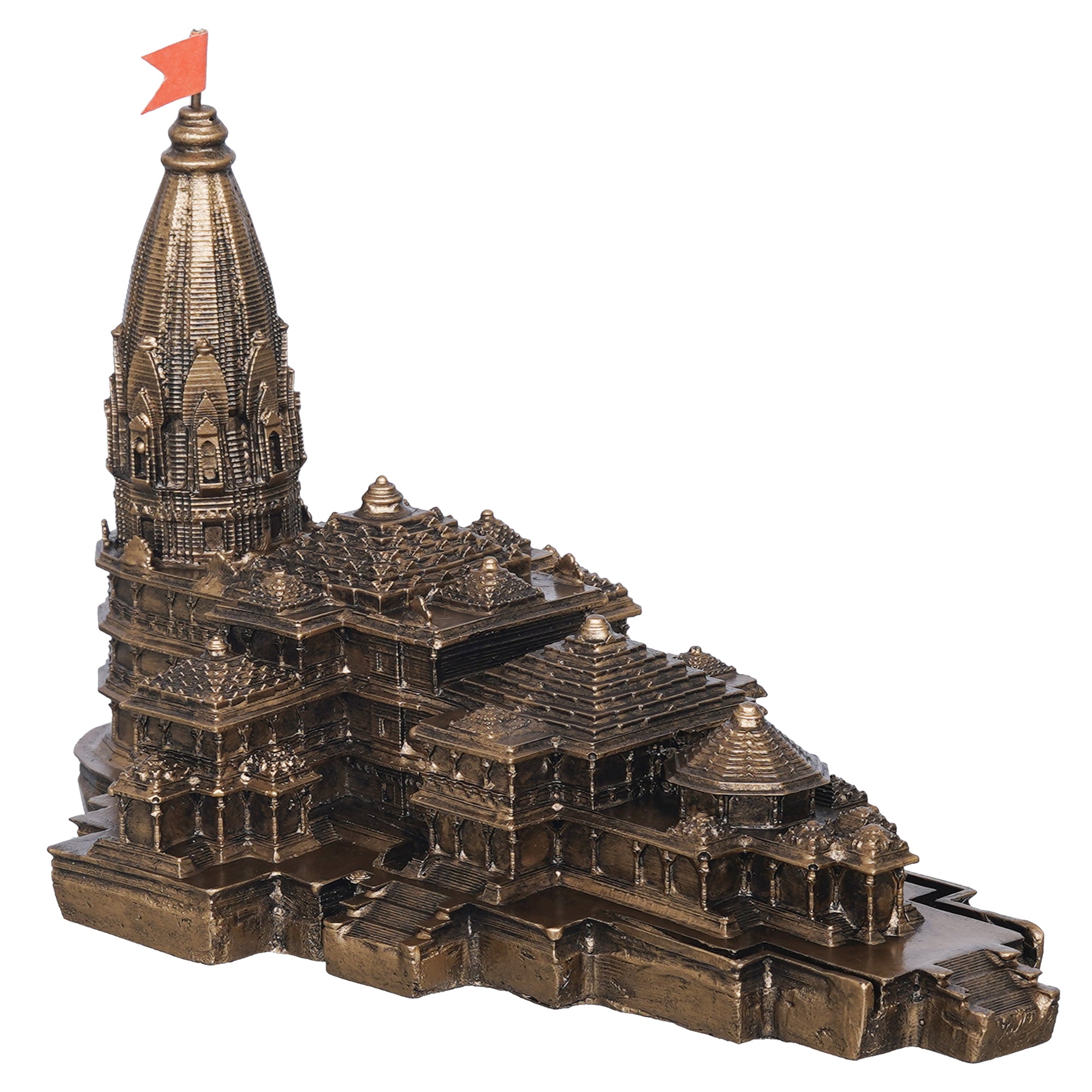 eCraftIndia Ram Mandir Ayodhya Model Authentic Design Temple - Perfect for Home Decor, and Spiritual Gifting (Golden) 2