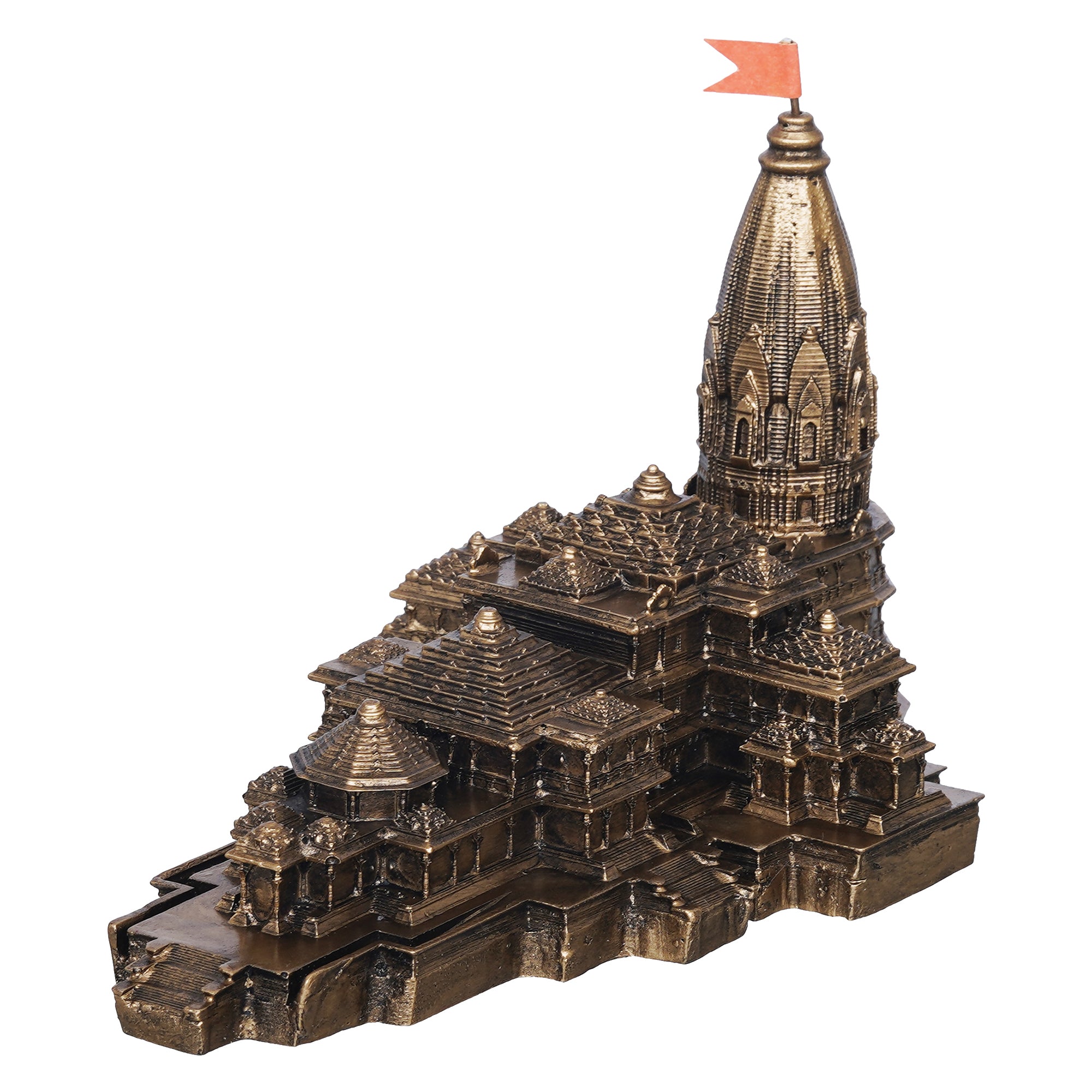 eCraftIndia Ram Mandir Ayodhya Model Authentic Design Temple - Perfect for Home Decor, and Spiritual Gifting (Golden) 6