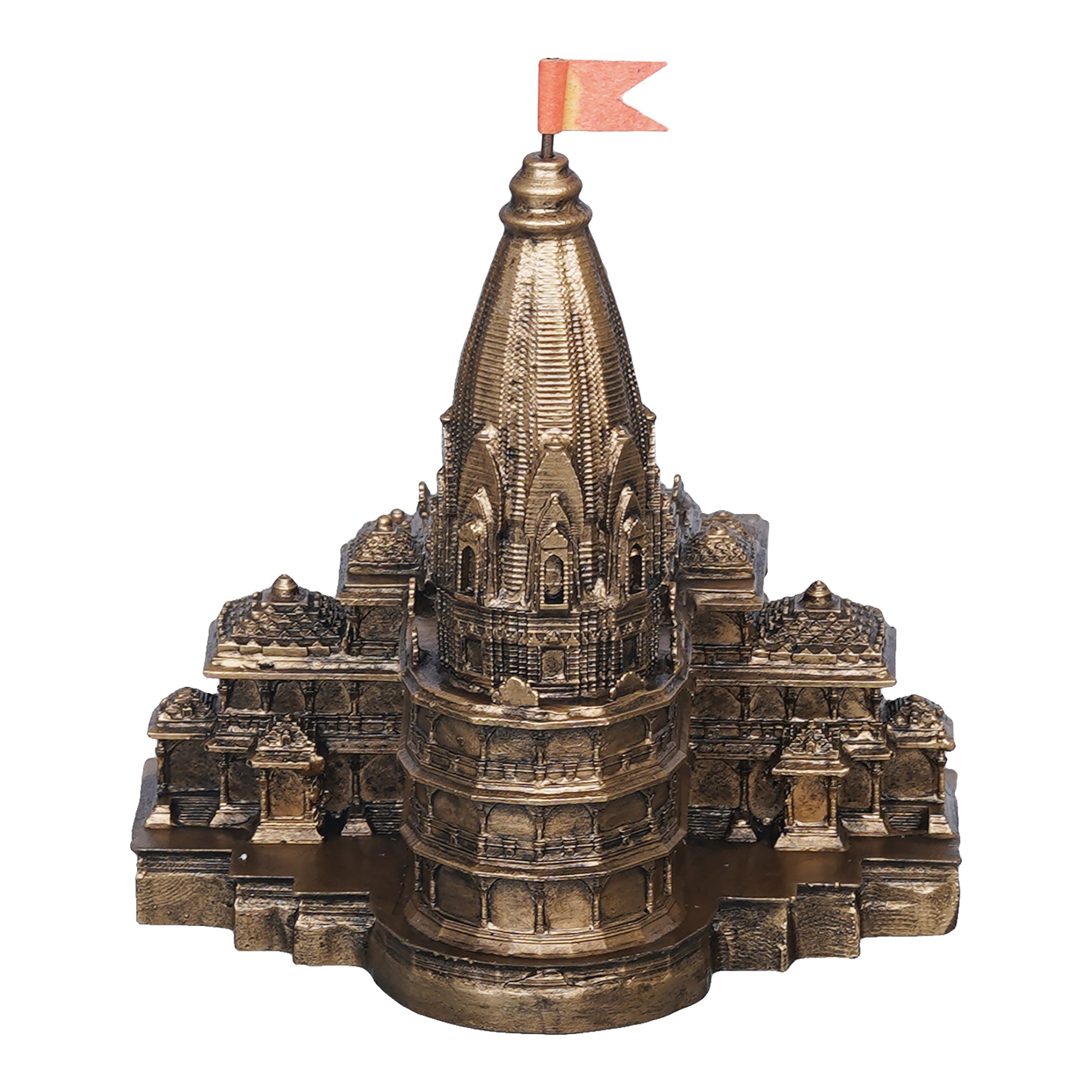 eCraftIndia Ram Mandir Ayodhya Model Authentic Design Temple - Perfect for Home Decor, and Spiritual Gifting (Golden) 8
