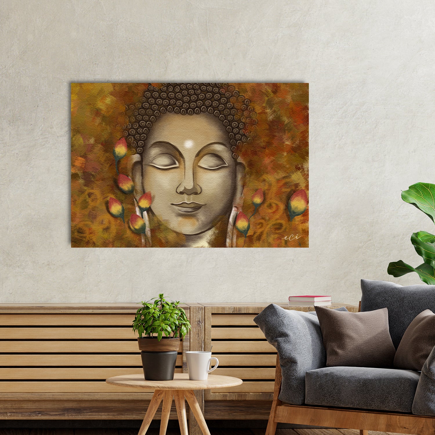 Calm Peaceful Buddha Original Design Canvas Printed Wall Painting 1