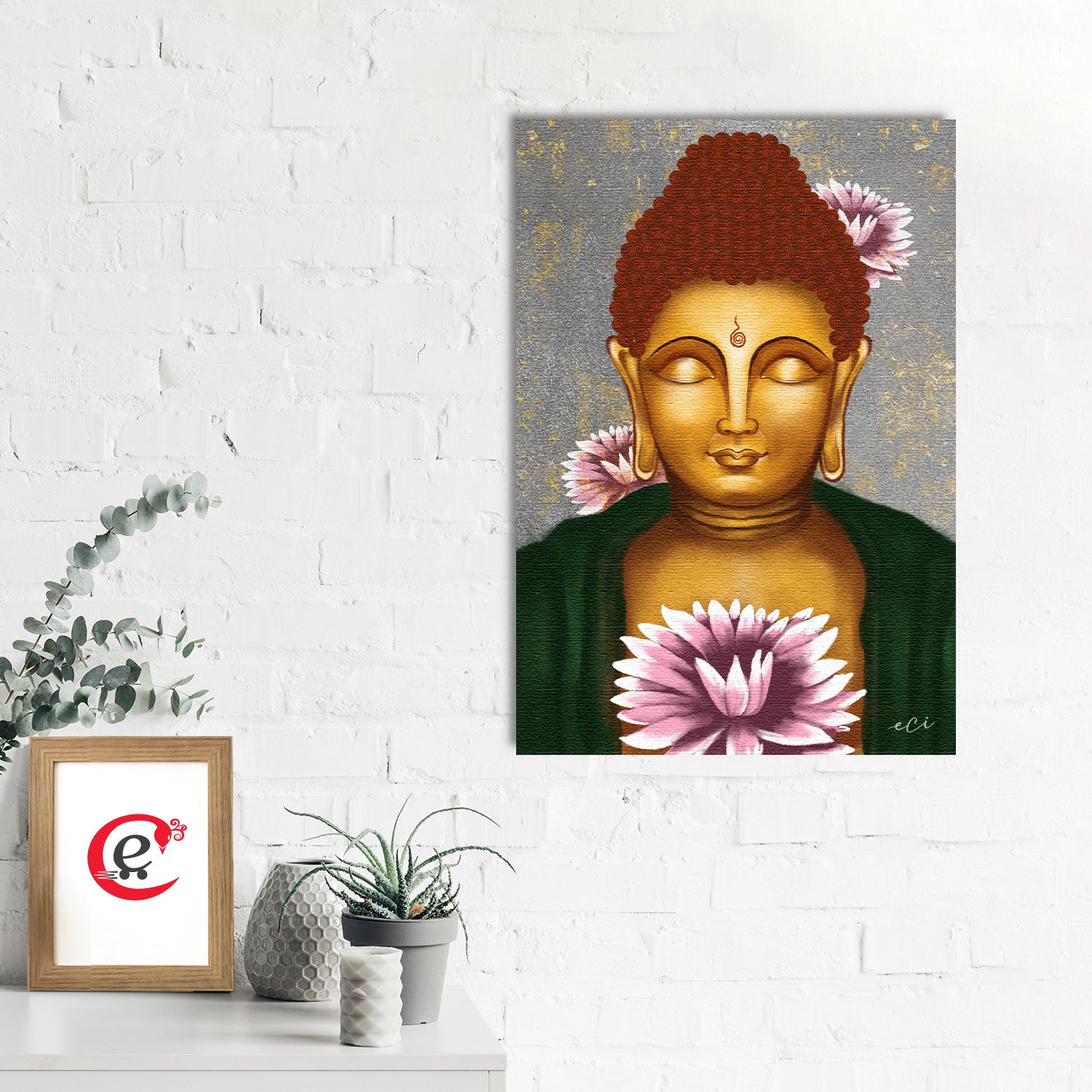 Peaceful Gautam Buddha Original Design Canvas Printed Wall Painting 1