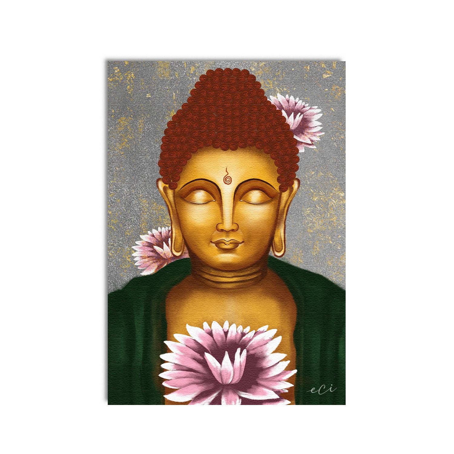 Peaceful Gautam Buddha Original Design Canvas Printed Wall Painting 2