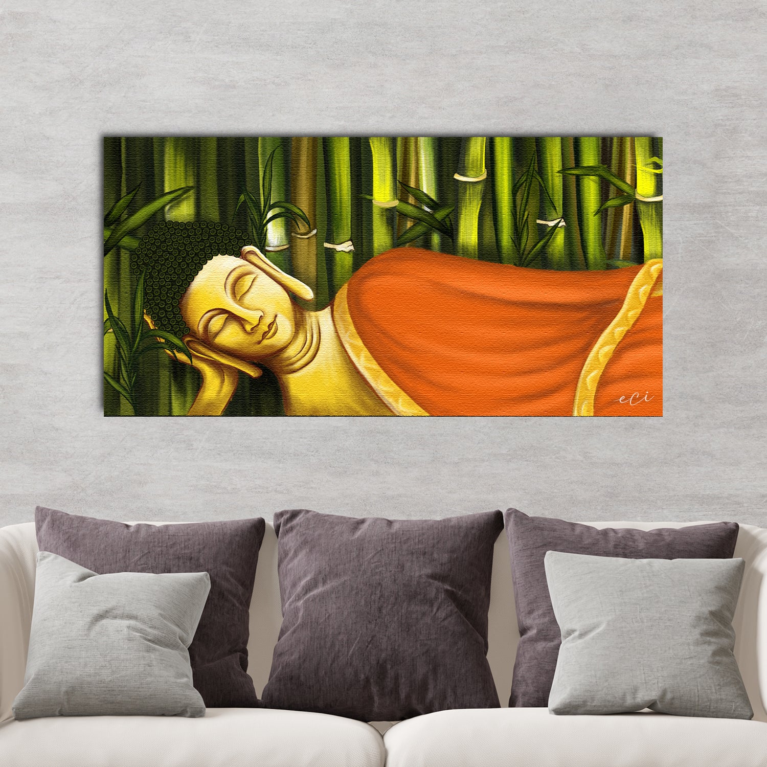 Resting Peaceful Buddha Original Design Canvas Printed Wall Painting