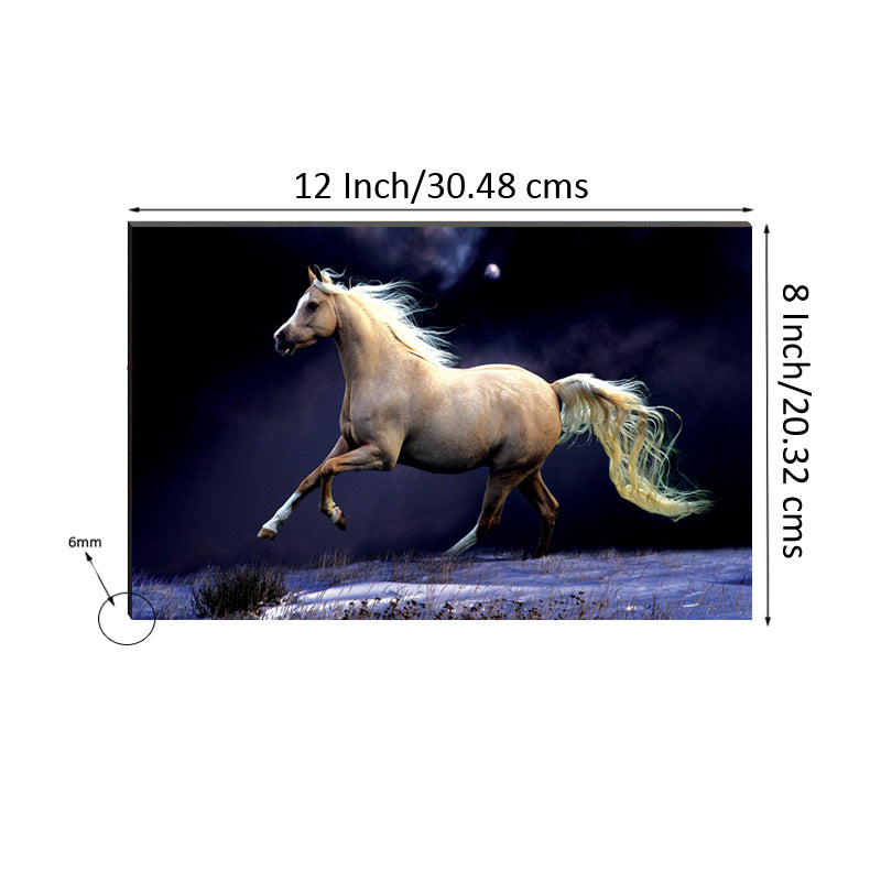 6MM MDF Running White Horse Satin Matt Texture UV Art Painting 2