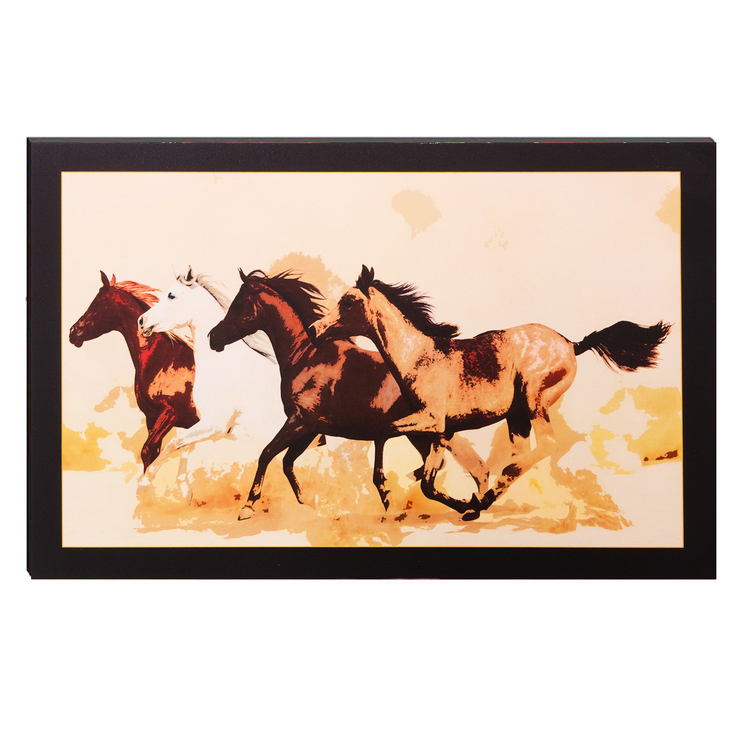 6MM MDF Running Horses Satin Matt Texture UV Art Painting