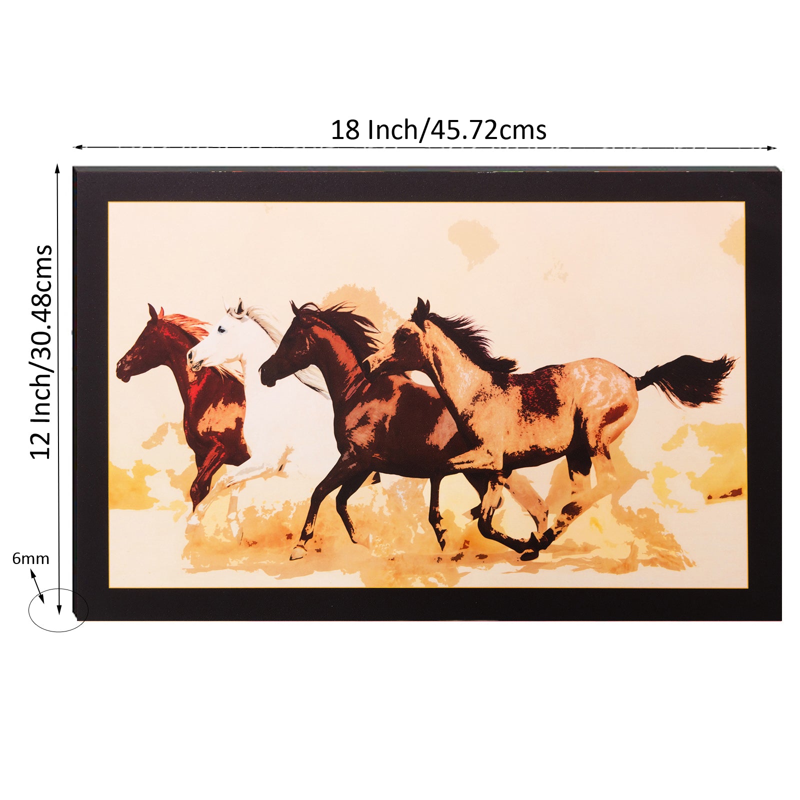 6MM MDF Running Horses Satin Matt Texture UV Art Painting 2
