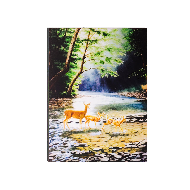 6MM MDF Deers Crossing River View Satin Matt Texture UV Art Painting