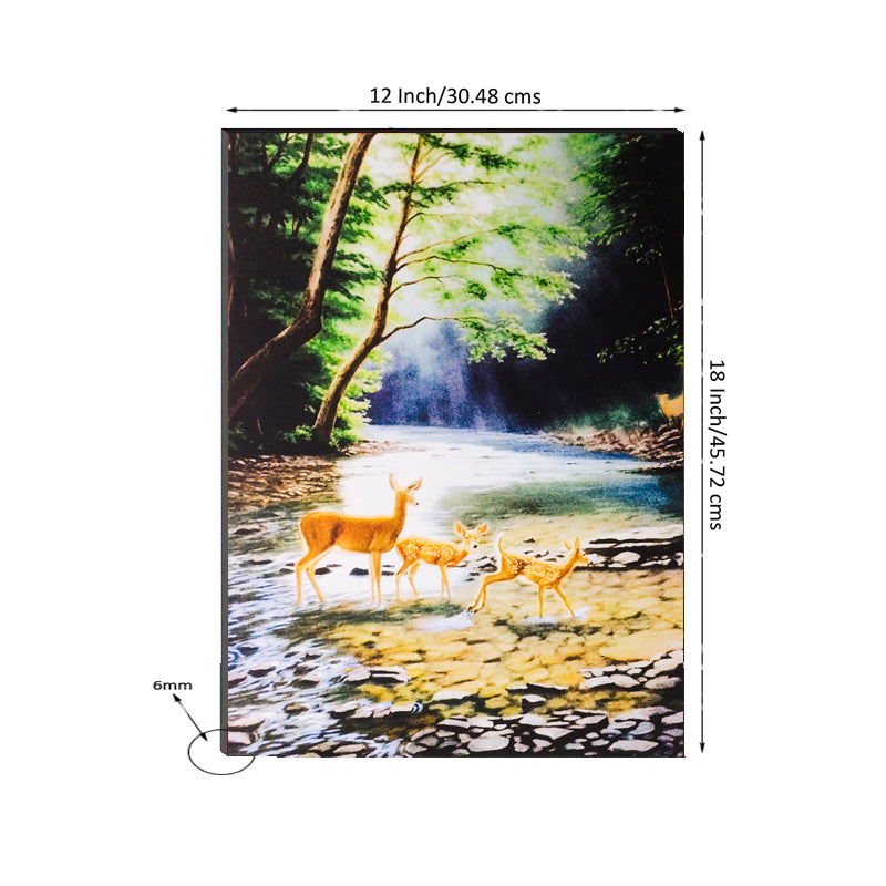 6MM MDF Deers Crossing River View Satin Matt Texture UV Art Painting 2