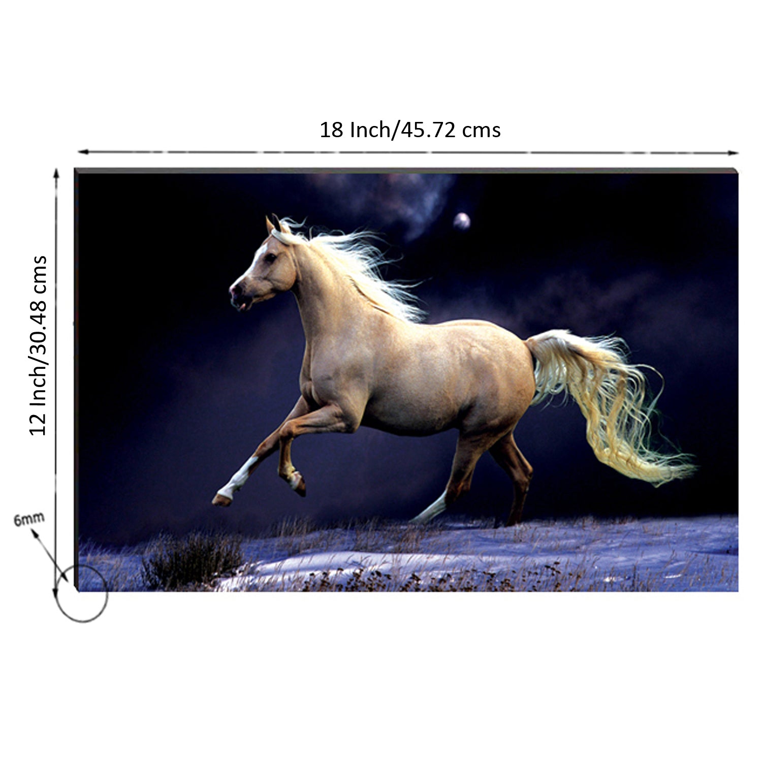 6MM MDF Running Horse Satin Matt Texture UV Art Painting 2
