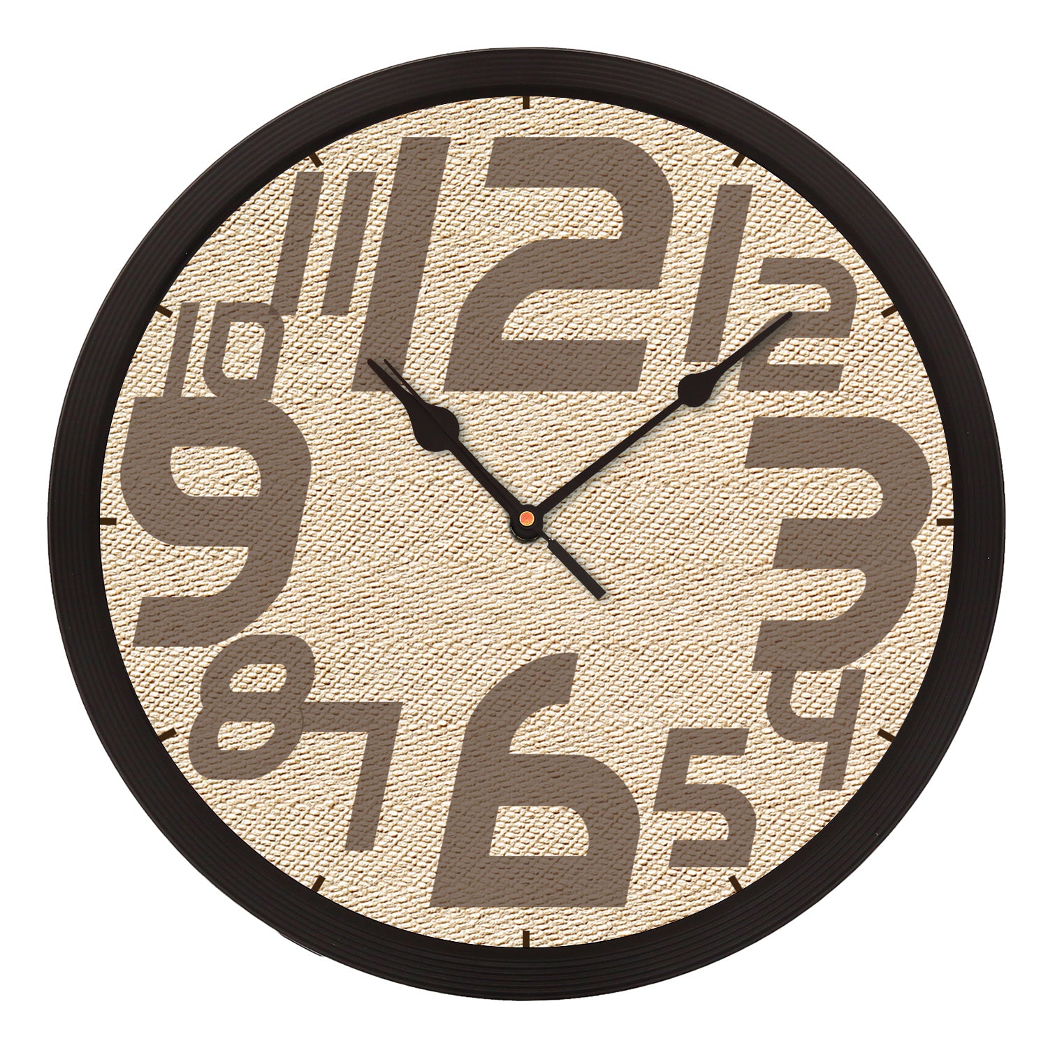 "Numbers" Designer Round Analog Black Wall Clock