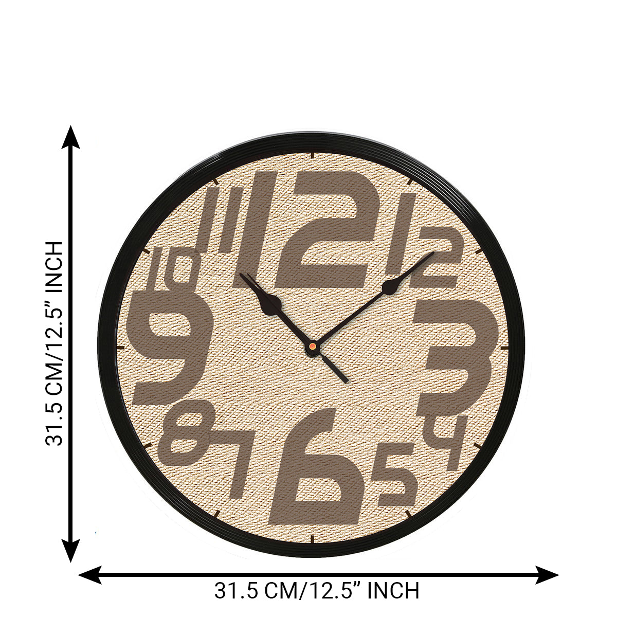 "Numbers" Designer Round Analog Black Wall Clock 3