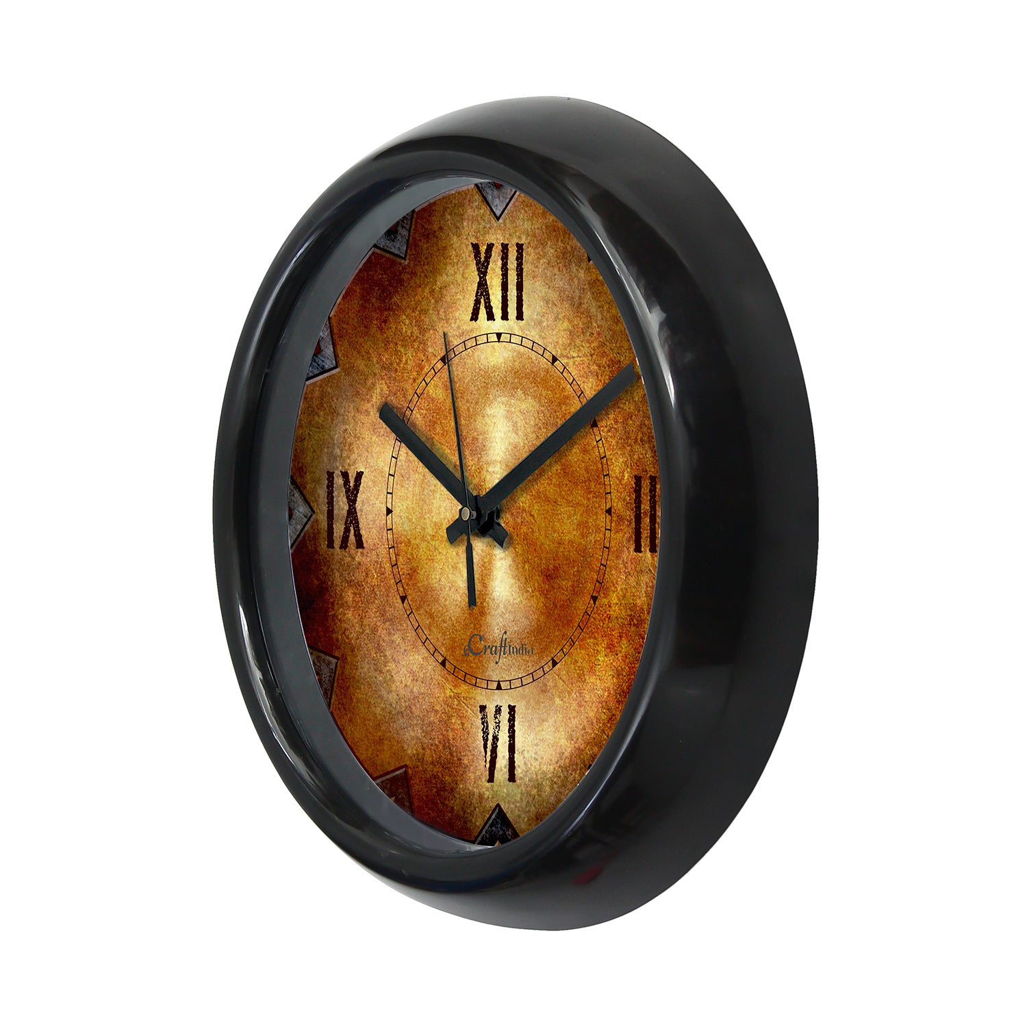 "Rustic Iron Look" Designer Round Analog Black Wall Clock 4