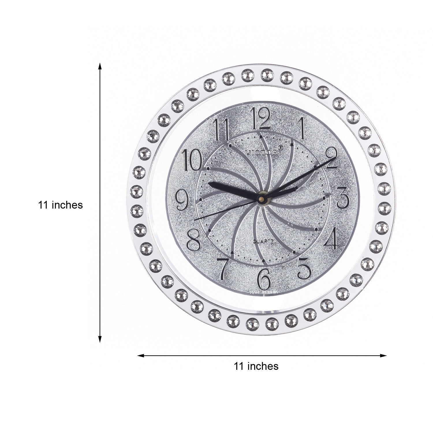 Decorative Analog Silver Round Wall Clock 1